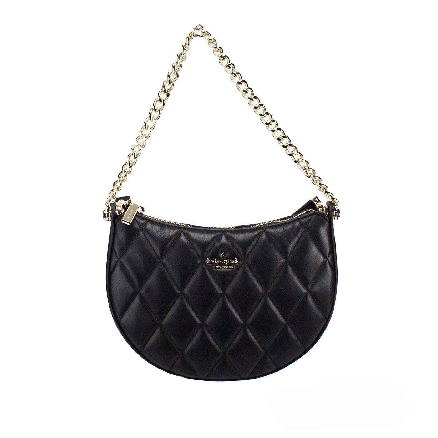 Kate Spade Carey Small Black Quilted Leather Zip Top Crossbody Bag