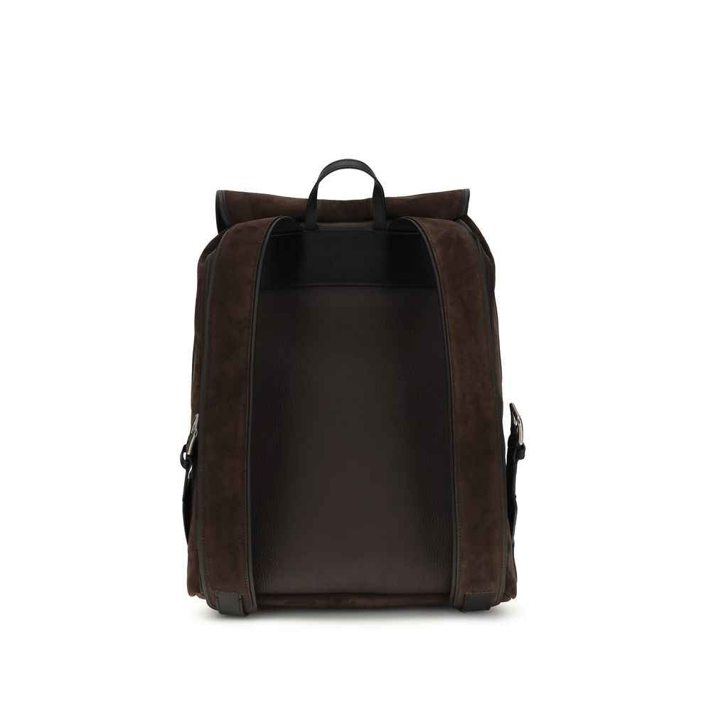 Valentino Garavani Brown Calf Leather Bos Taurus Backpack