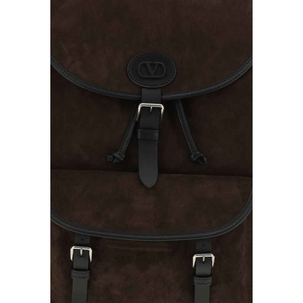 Valentino Garavani Brown Calf Leather Bos Taurus Backpack