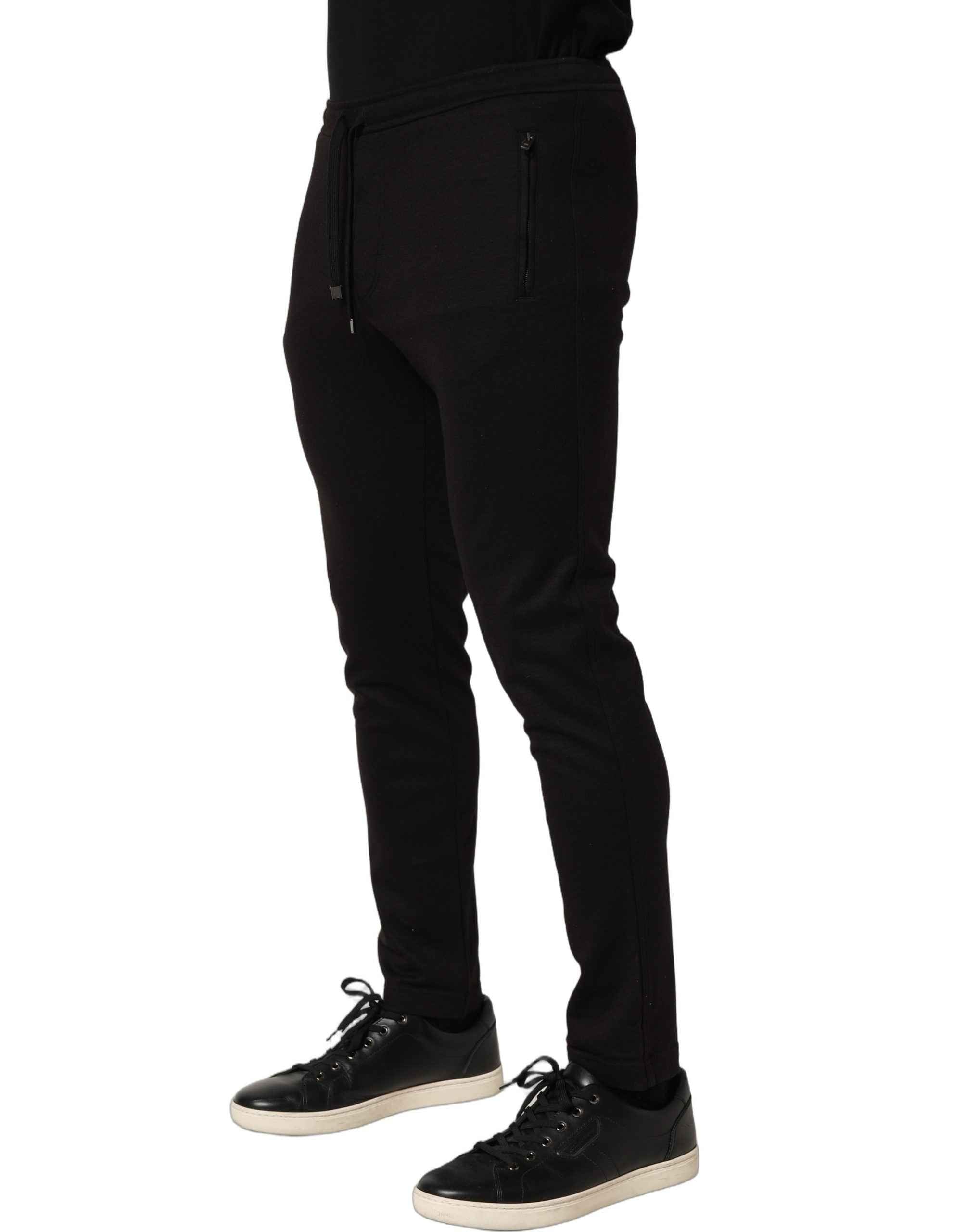 Dolce & Gabbana Black Wool Jogger Men Sweatpants Trouser Pants