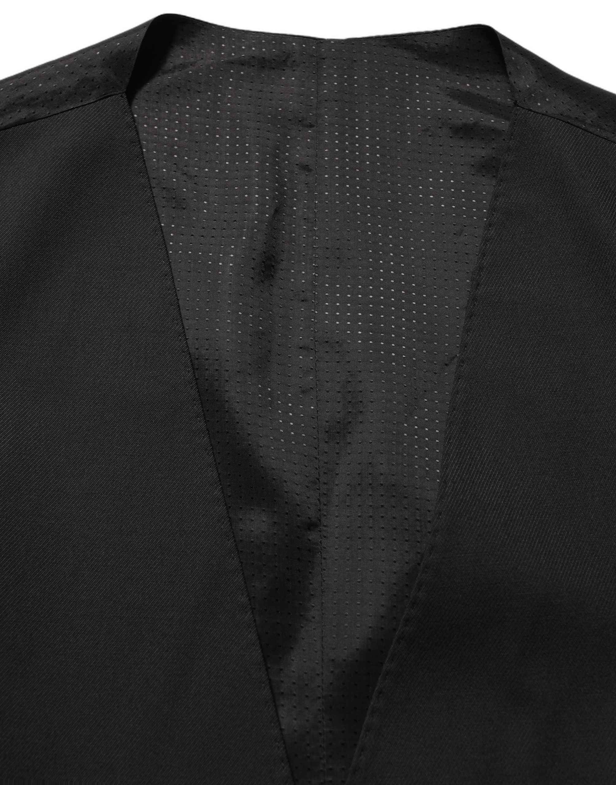 Dolce & Gabbana Black Single Breasted Men Waistcoat Vest