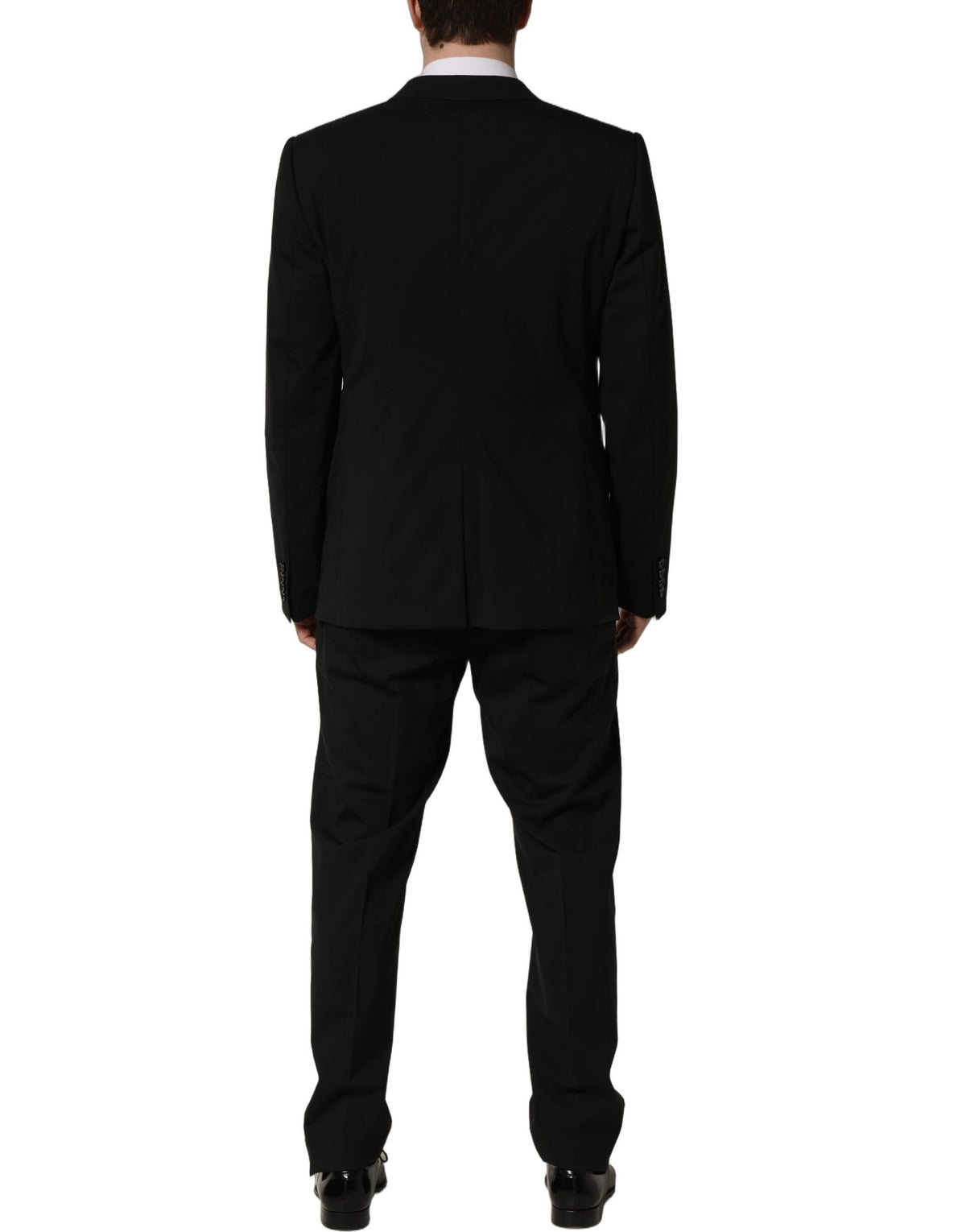 Dolce & Gabbana Black Wool Slim Fit Formal 3 Piece Men Suit