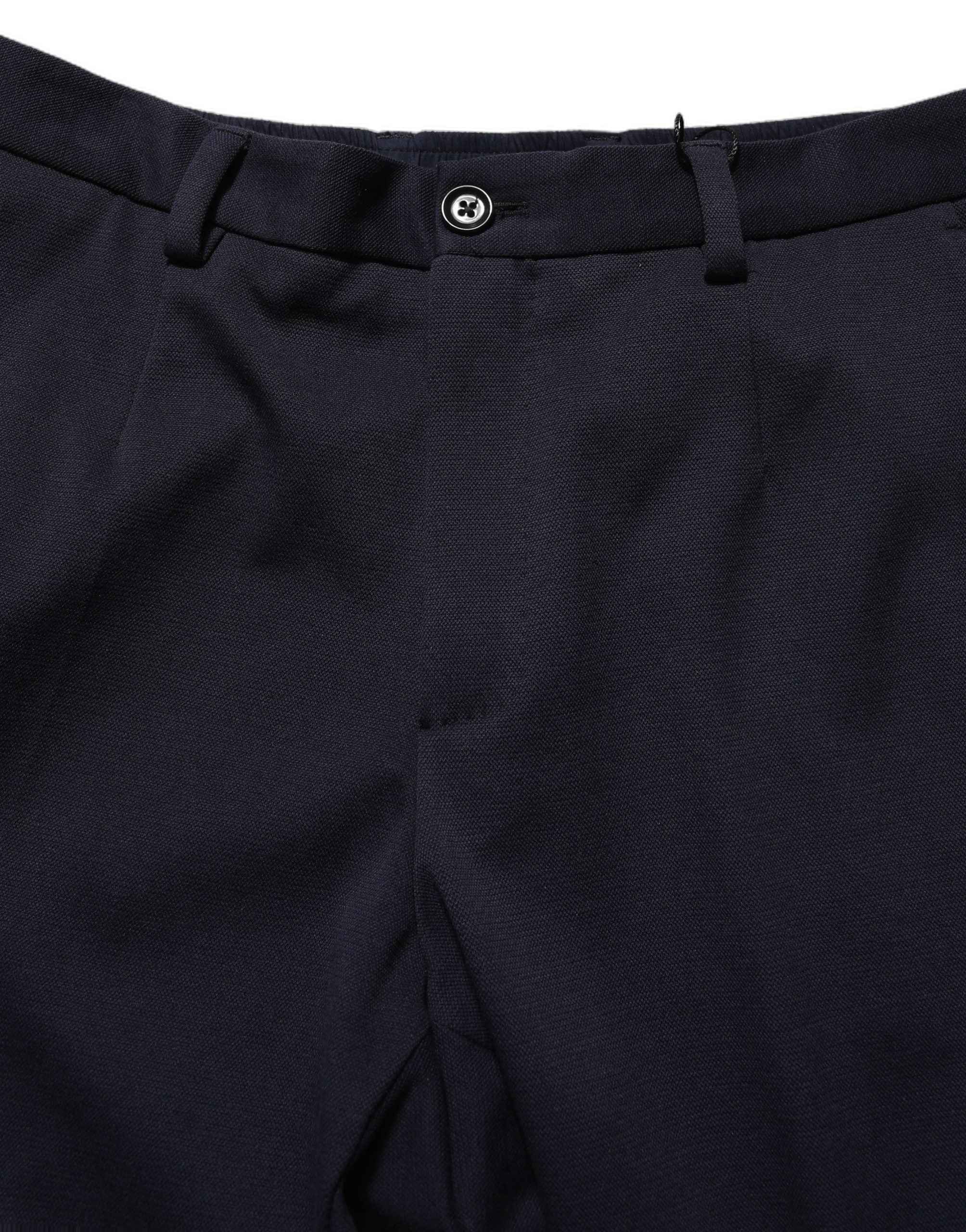 Dolce & Gabbana Black Cotton Tapered Leg Dress Trouser Pants