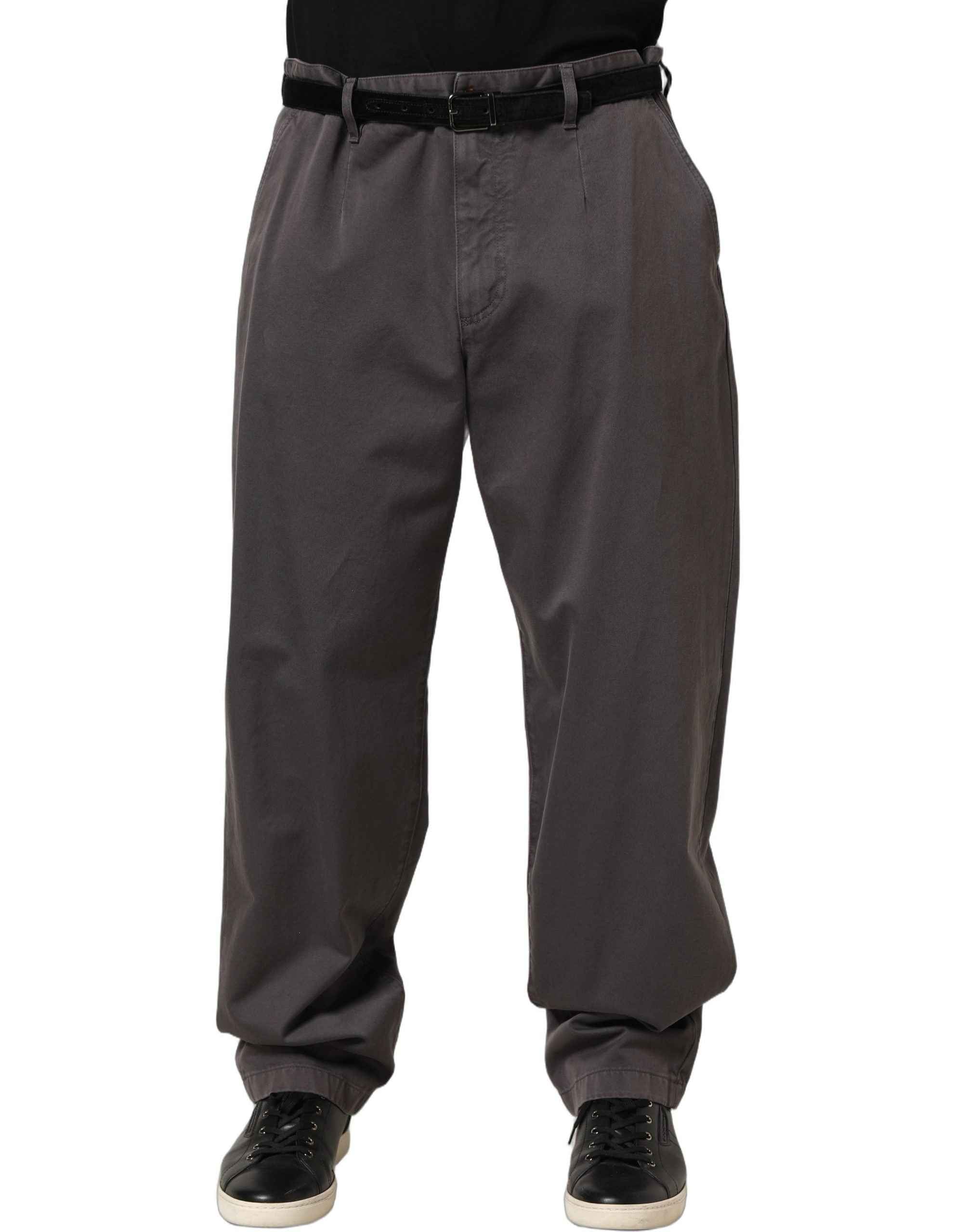 Dolce & Gabbana Dark Gray MidWaist Straight Men Trouser Pants