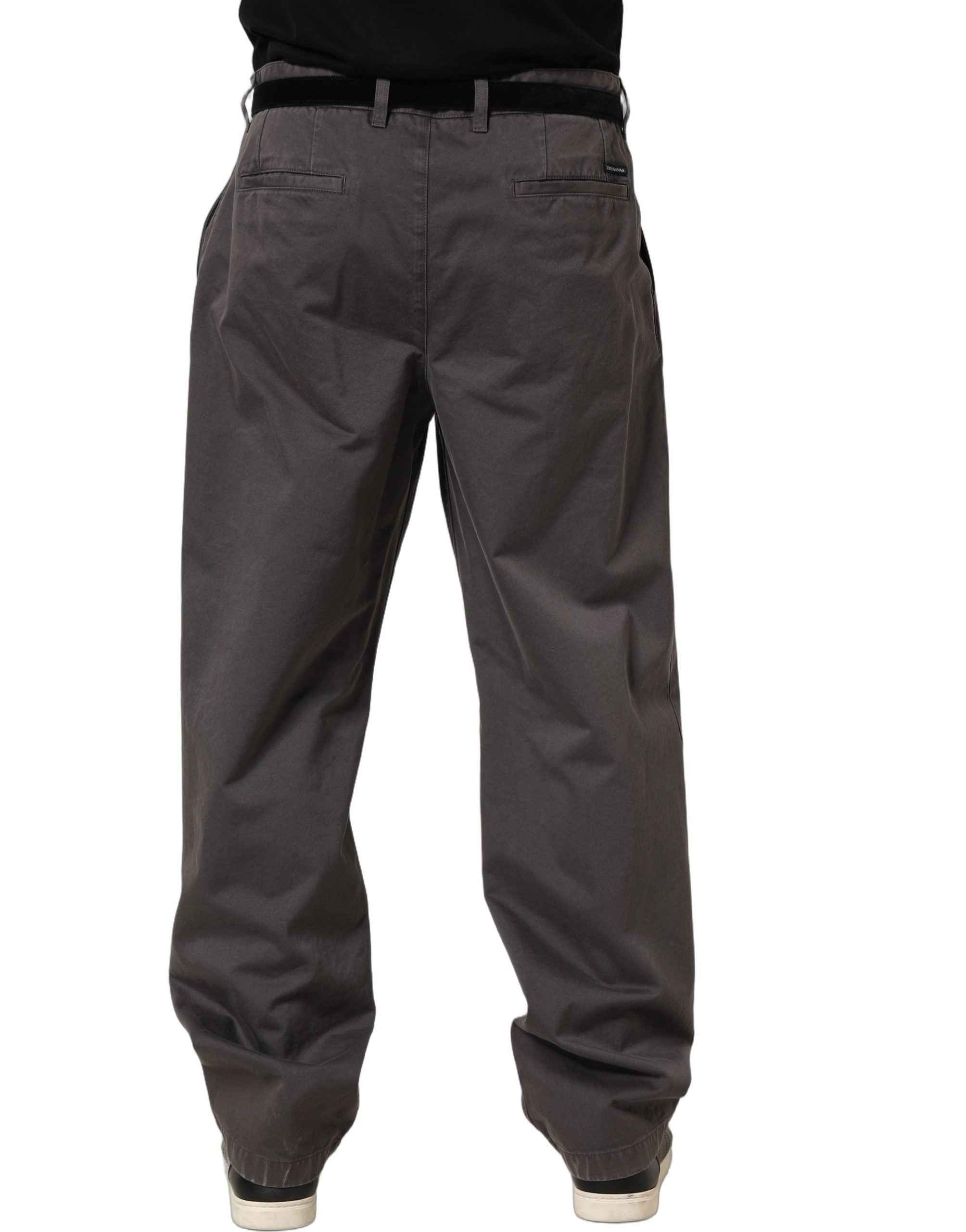 Dolce & Gabbana Dark Gray MidWaist Straight Men Trouser Pants