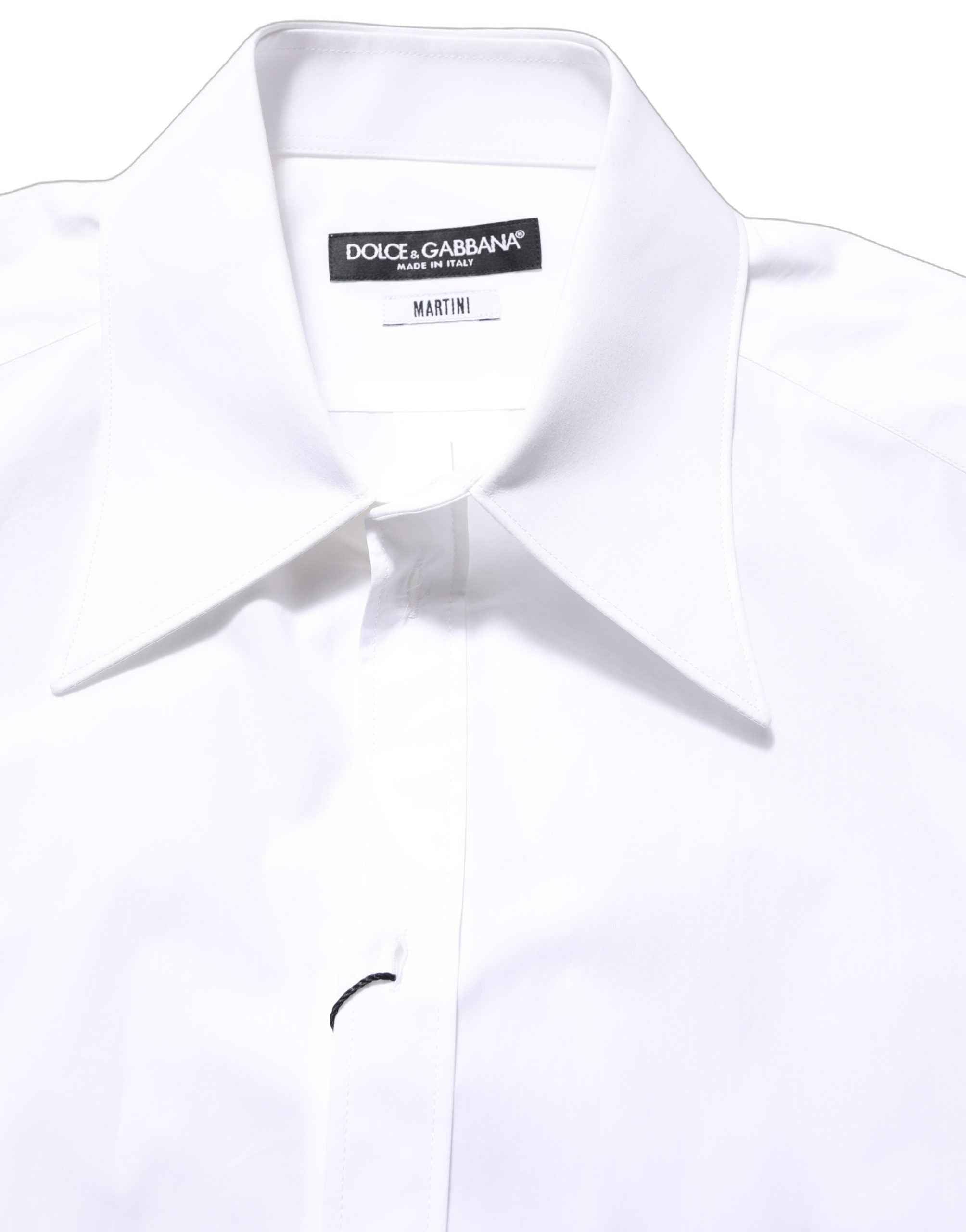 Dolce & Gabbana White MARTINI Long Sleeves Men Dress Shirt