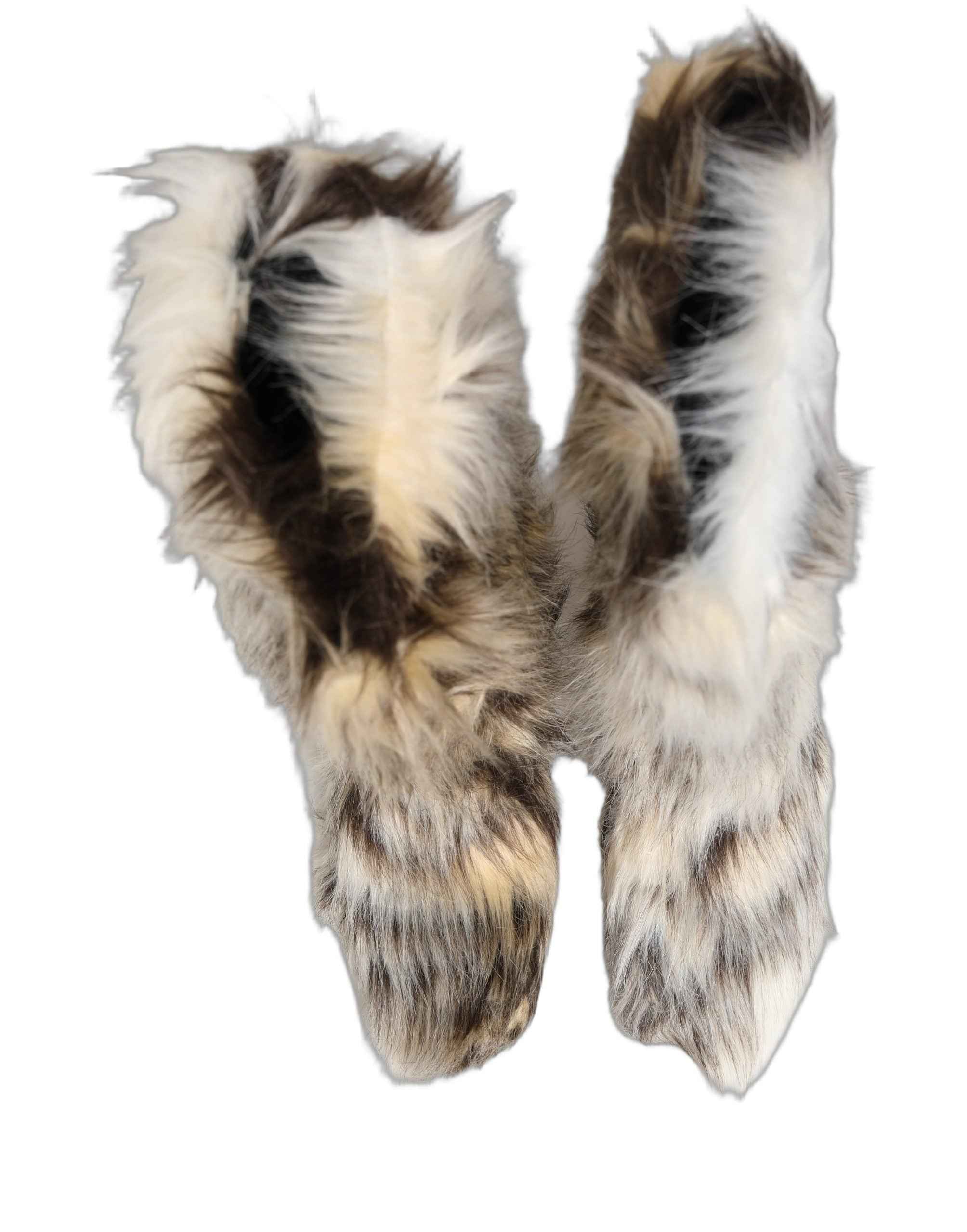 Dolce & Gabbana Multicolor Knee High Faux Fur Boots Shoes
