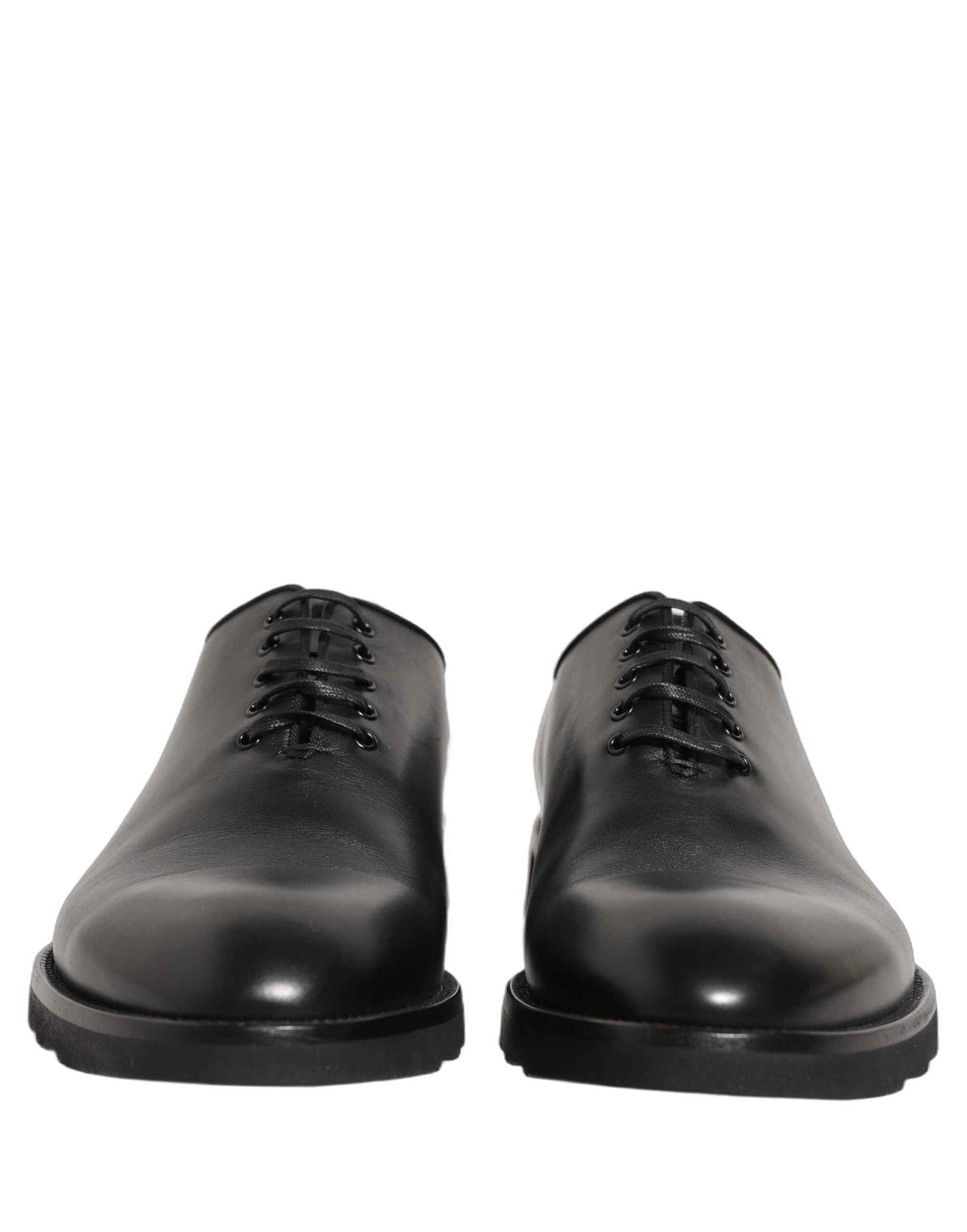 Dolce & Gabbana Black Leather Men Oxford Dress Formal Shoes