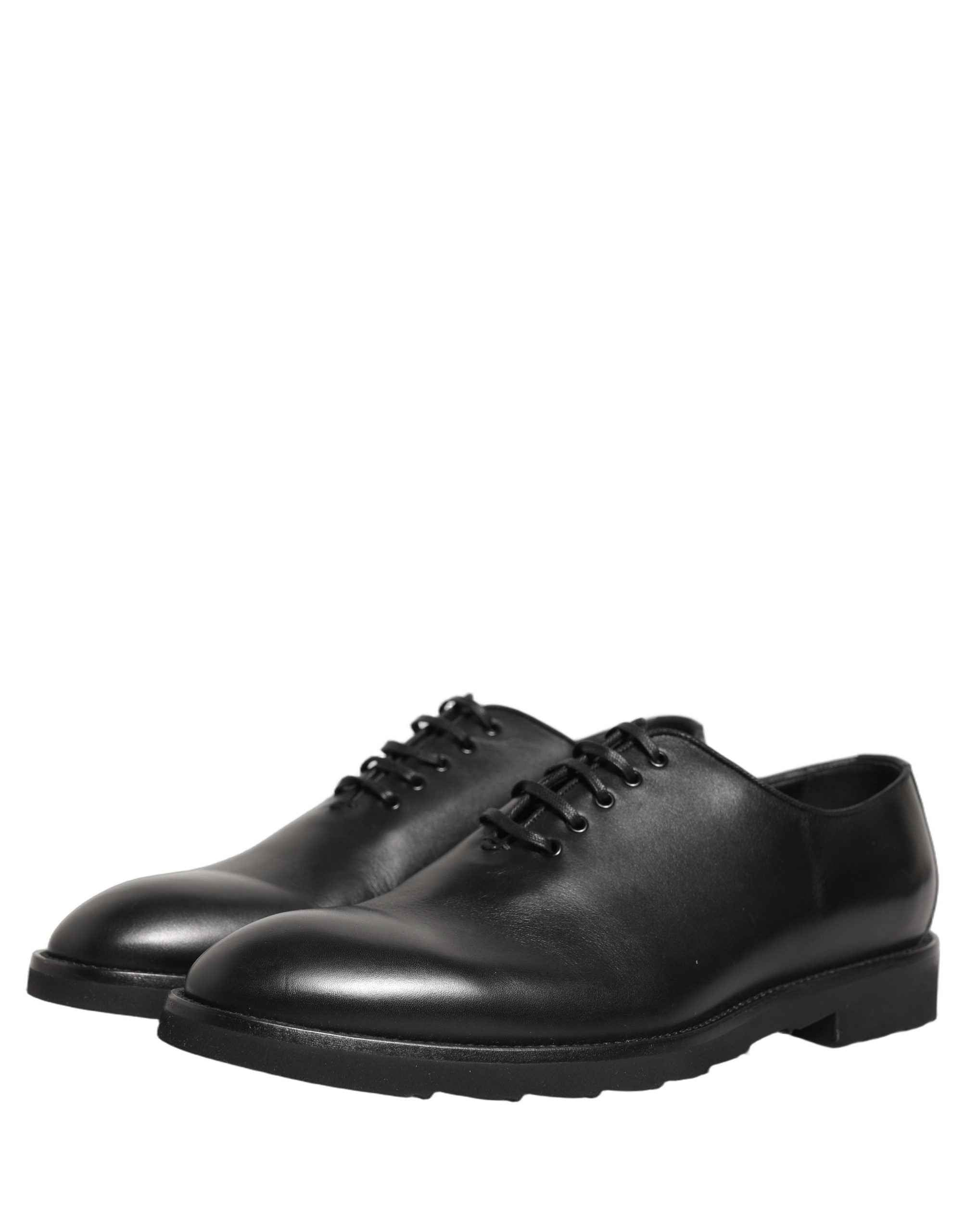 Dolce & Gabbana Black Leather Men Oxford Dress Formal Shoes