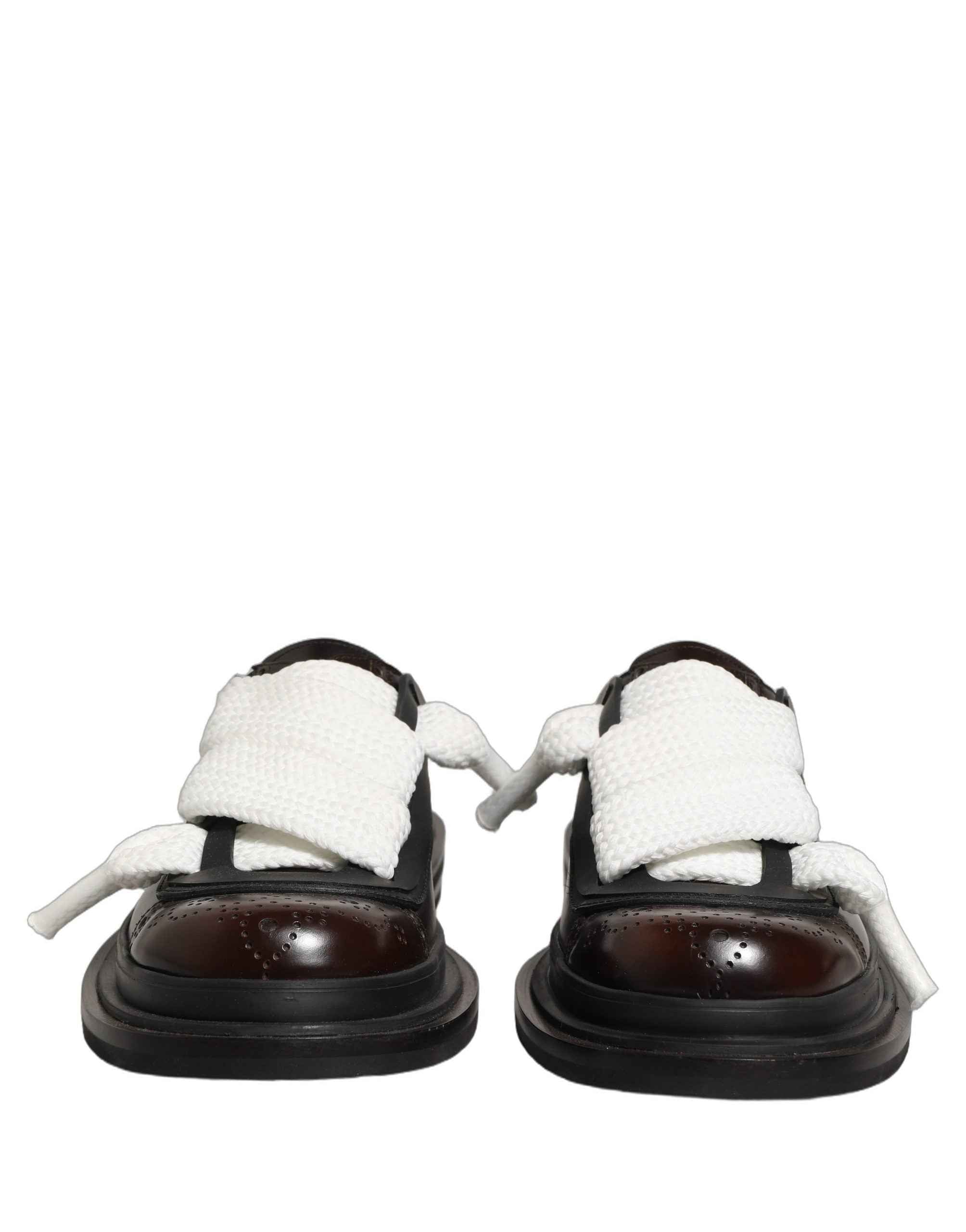 Dolce & Gabbana Brown Leather Slip On Flat Sandals Men Shoes