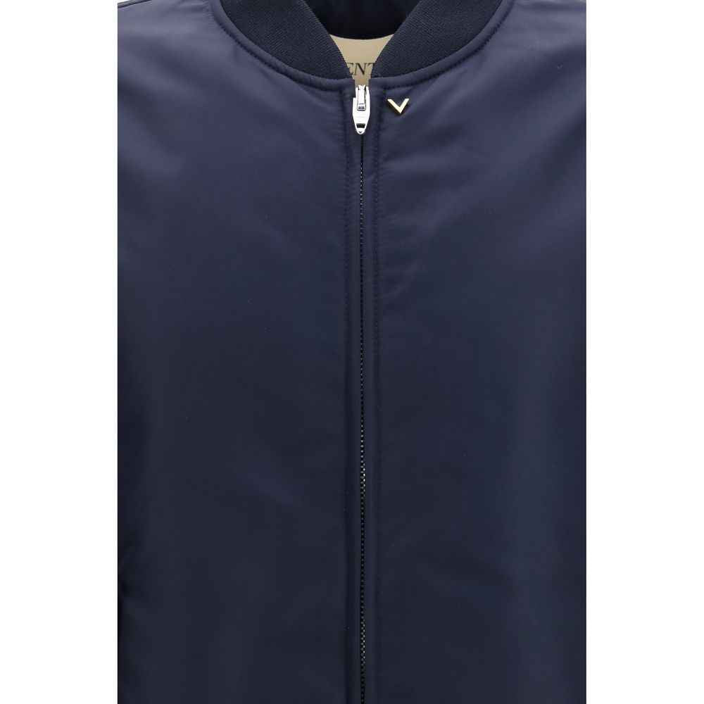 Valentino Garavani Blue Polyamide Bomber