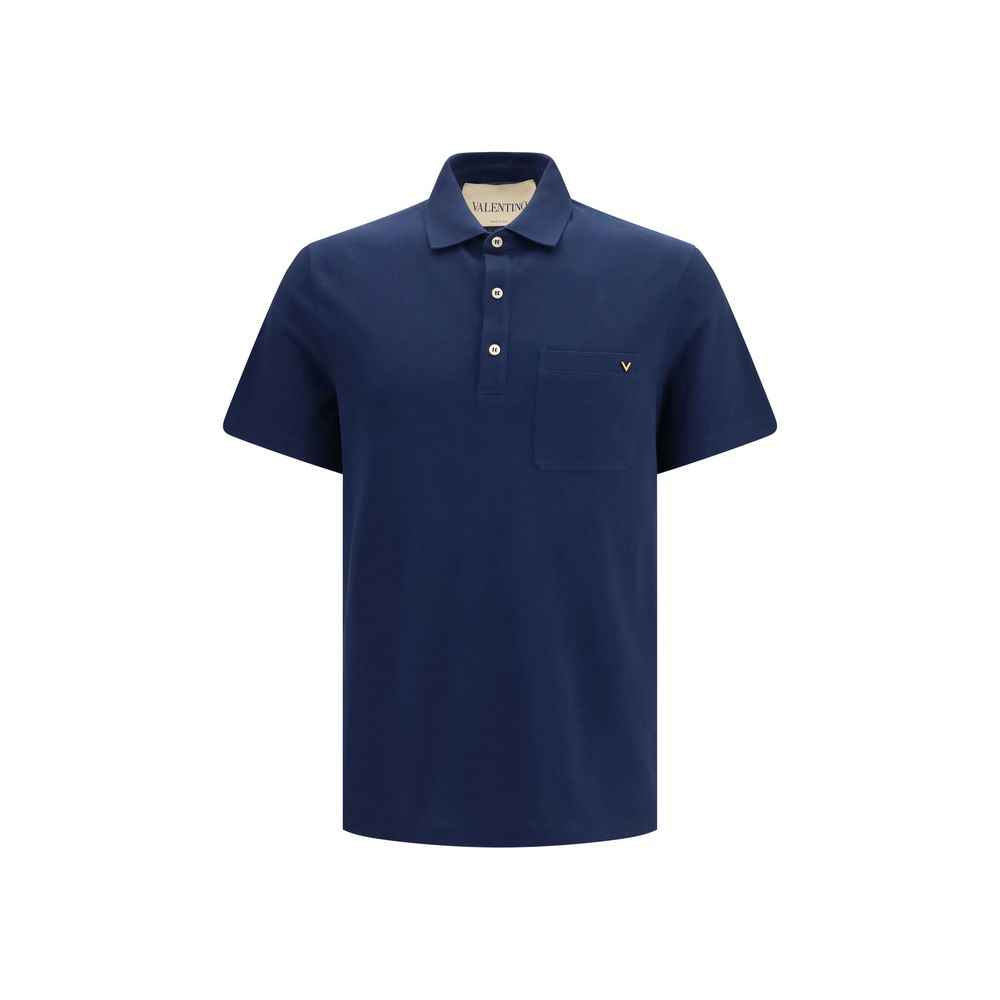 Valentino Garavani Blue Cotton Polo Shirt