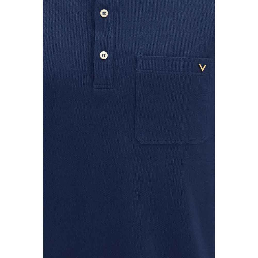 Valentino Garavani Blue Cotton Polo Shirt