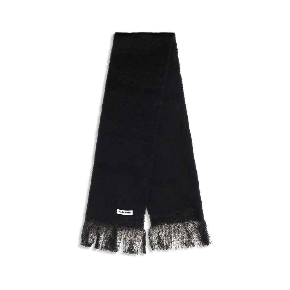 Jil Sander Black Wool Oves Aries Scarf
