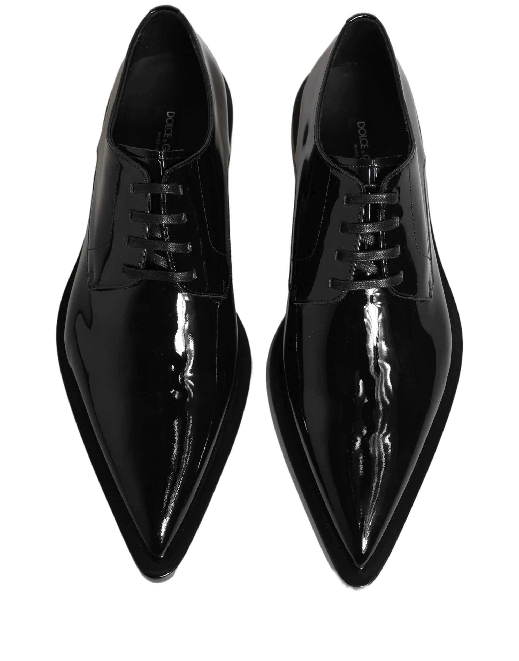 Dolce & Gabbana Black Leather Men Derby Dress Formal Shoes