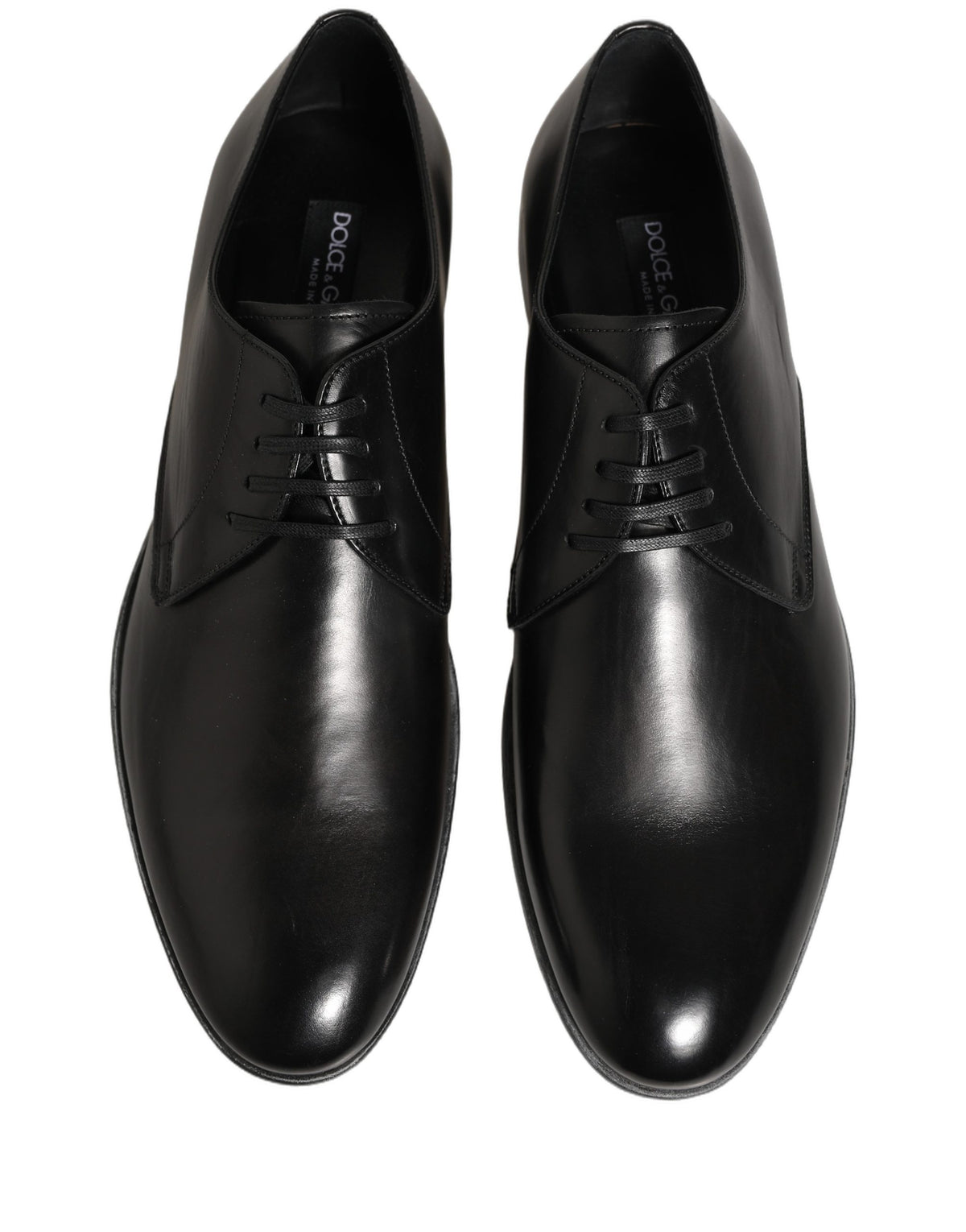 Dolce & Gabbana Dress Black Leather Lace Up Derby Men Shoes