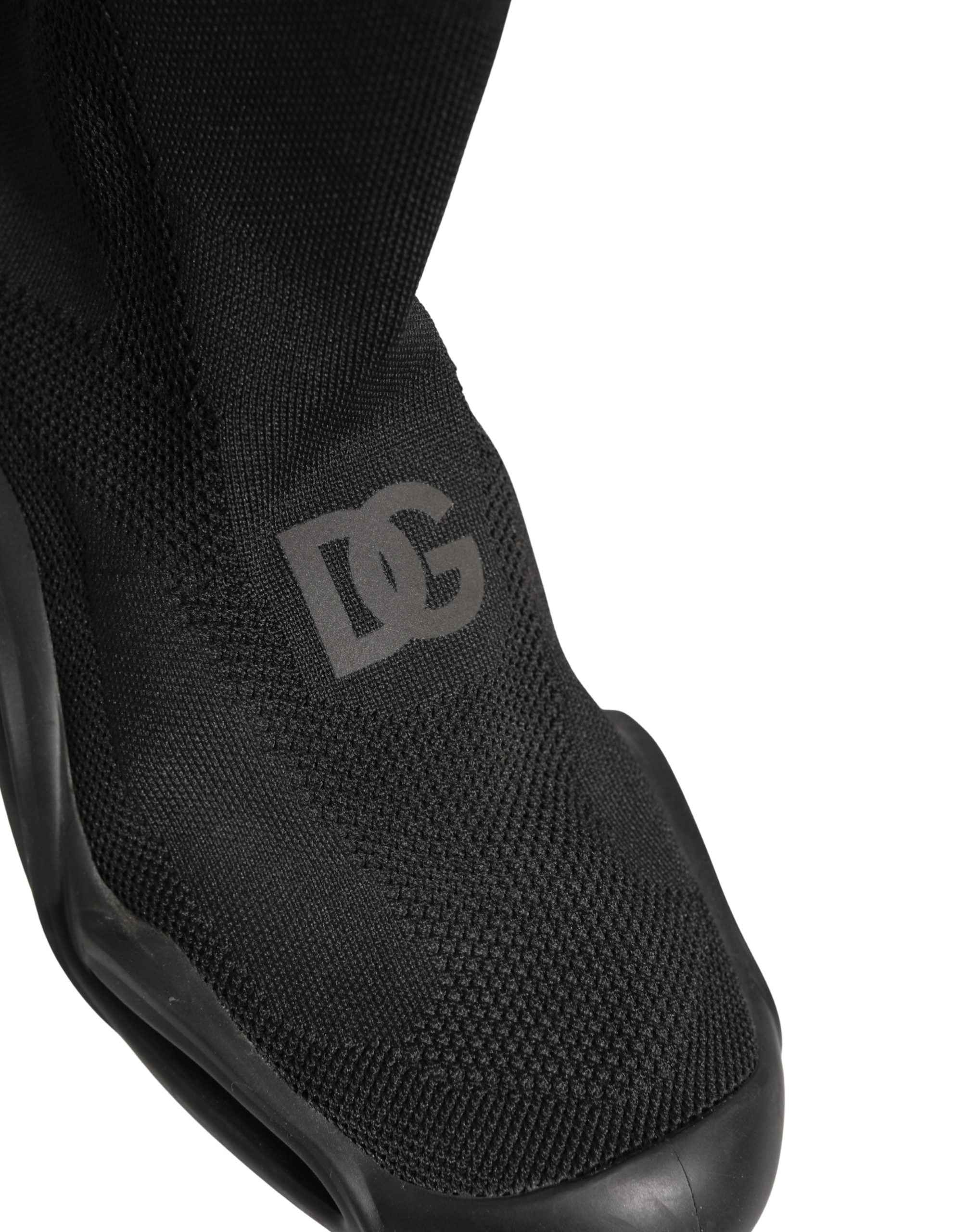 Dolce & Gabbana Black Slip On Wave Socks Men Sneakers Shoes