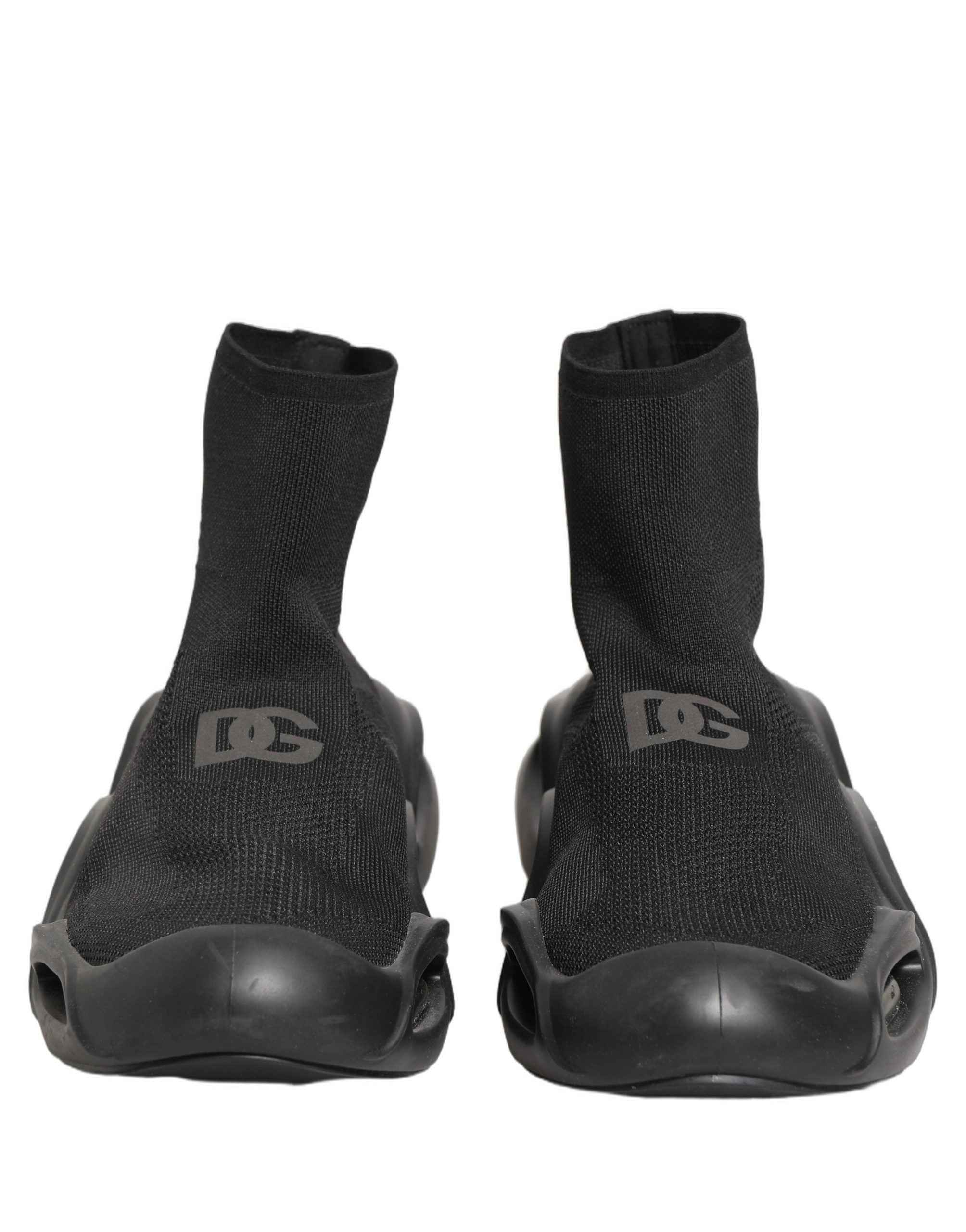 Dolce & Gabbana Black Slip On Wave Socks Men Sneakers Shoes