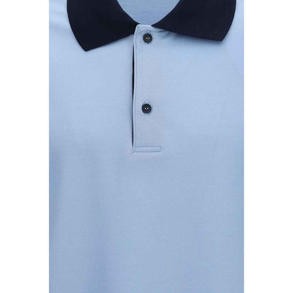 Ferragamo Blue Cotton Polo Shirt