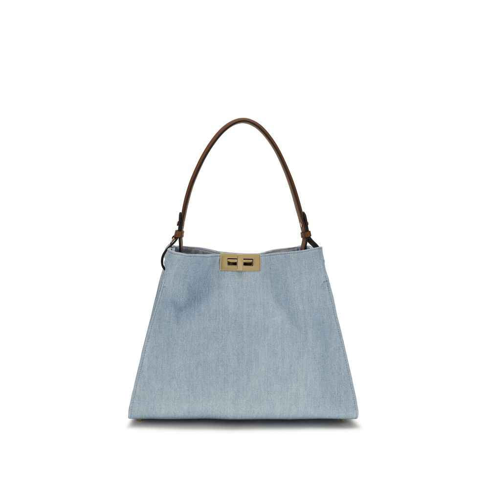 Fendi Blue Calf Leather Bos Taurus Handbag
