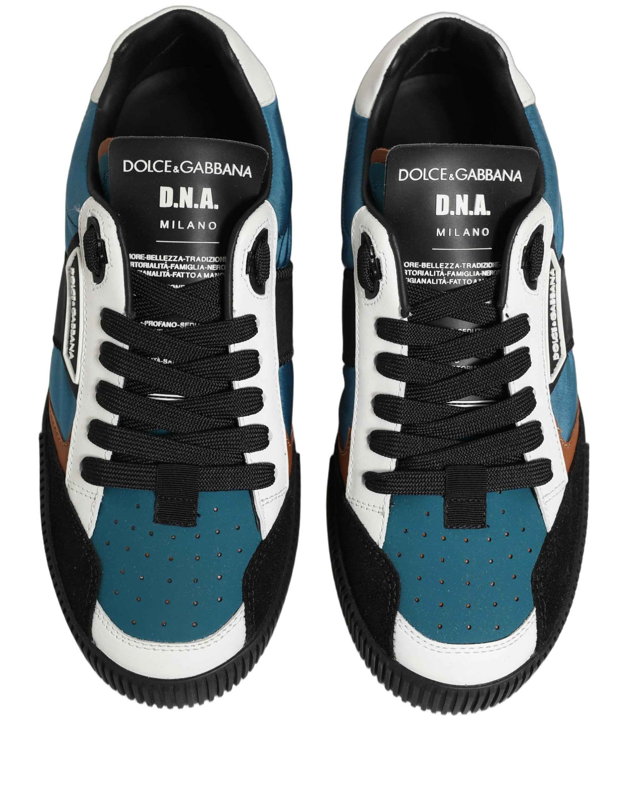Dolce & Gabbana Multicolor Leather MIAMI Low Top Men Sneakers Shoes