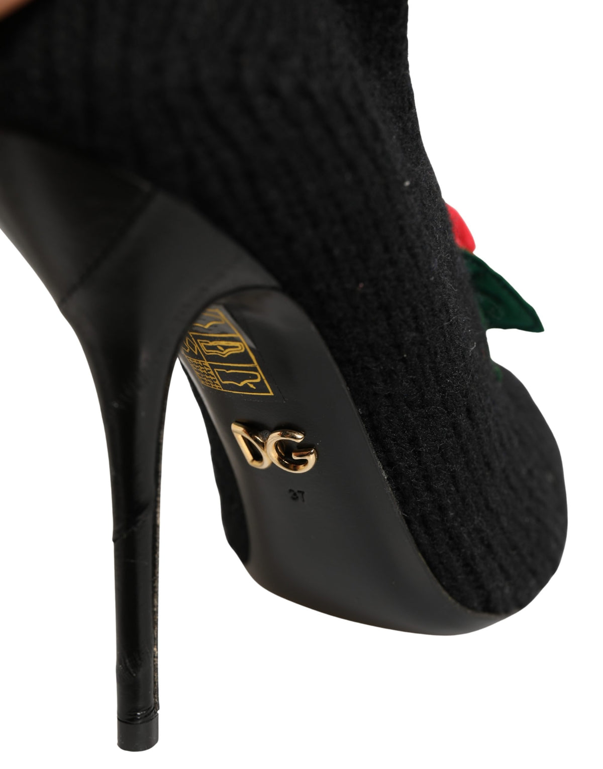 Dolce & Gabbana Black Stiletto Heels Mid Calf Boots Shoes