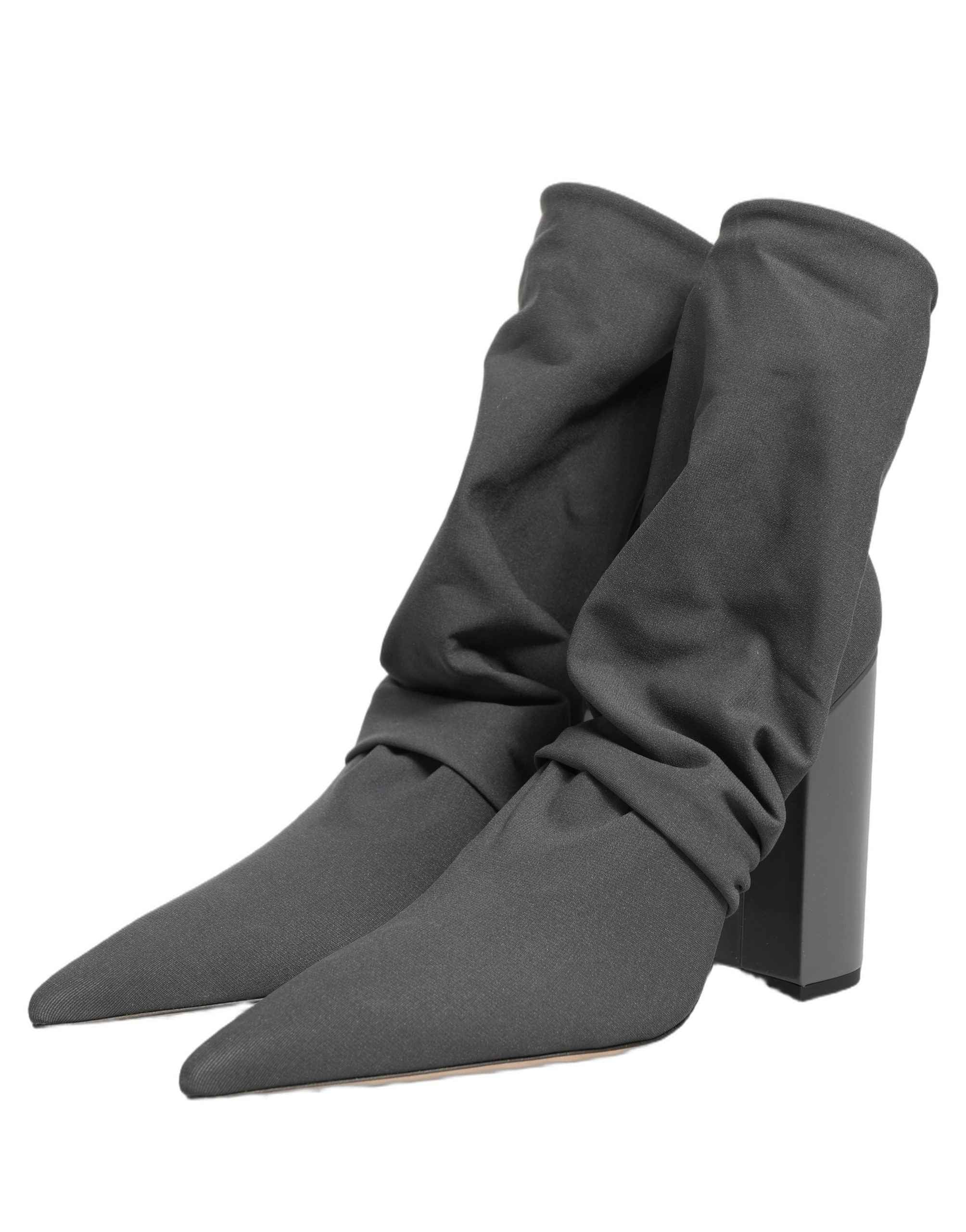 Dolce & Gabbana Gray Stretch Socks Heels Ankle Boots Shoes