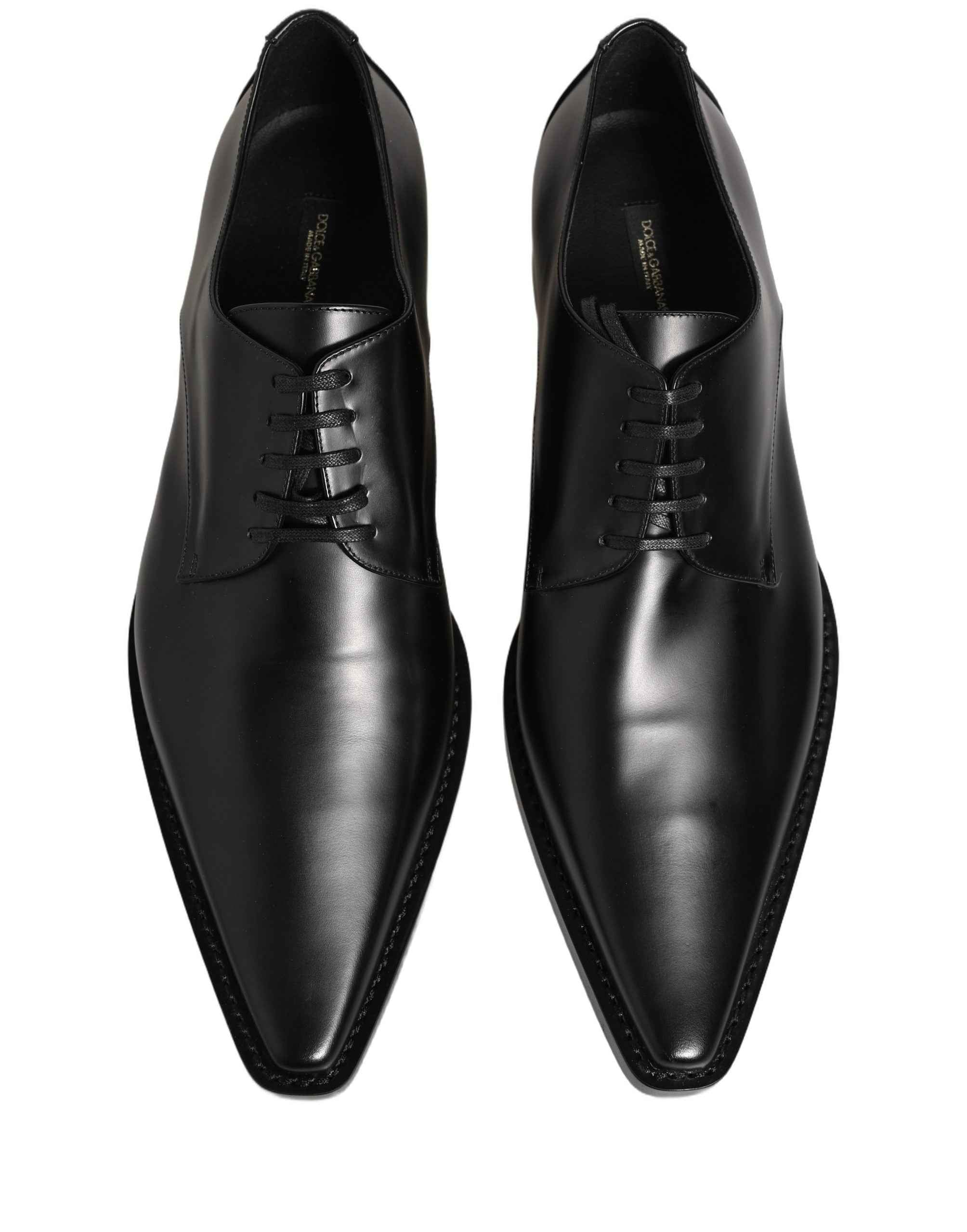 Dolce & Gabbana Black Leather Lace Up Derby Dress Shoes