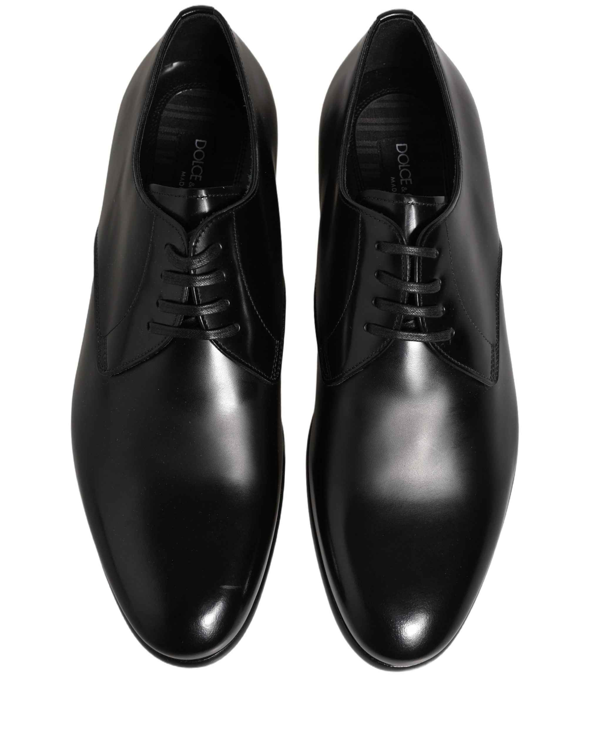 Dolce & Gabbana Black Leather Lace Up Derby Dress Shoes