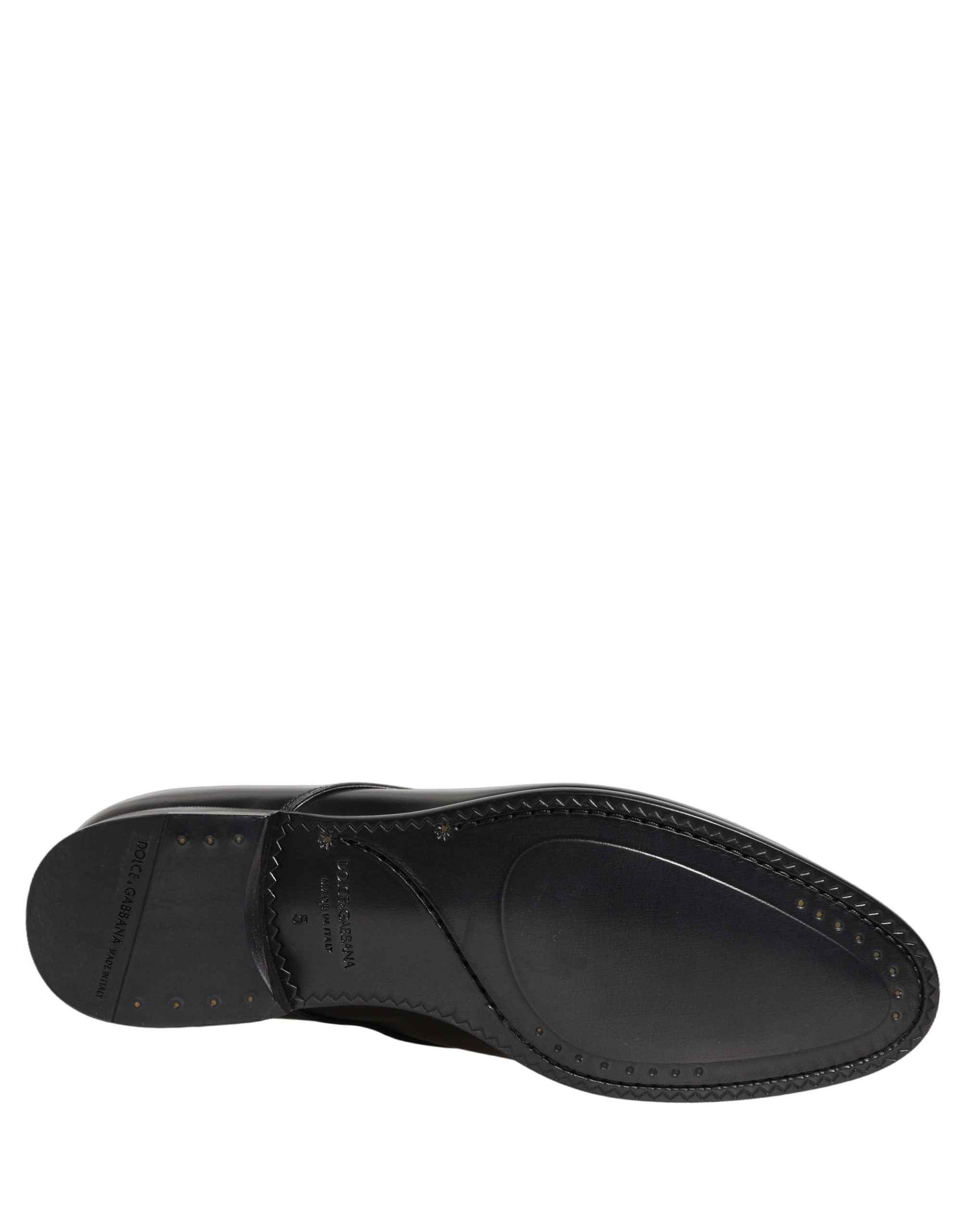 Dolce & Gabbana Black Leather Lace Up Derby Dress Shoes