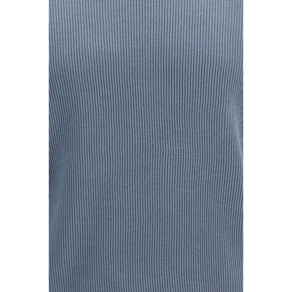 Brunello Cucinelli Blue Cotton Polo Shirt