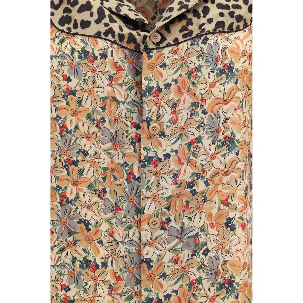 Valentino Multicolor Silk Pattern Shirt