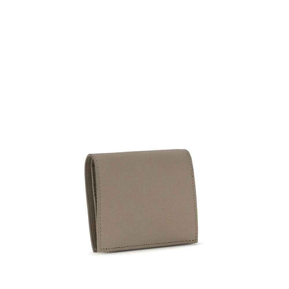 Ferragamo Beige Calf Leather Bos Taurus Wallet