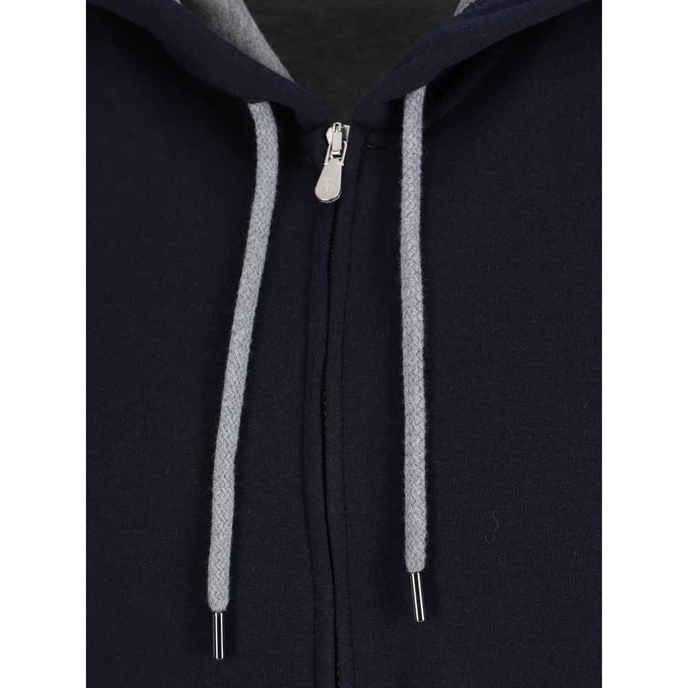 Brunello Cucinelli Blue Cotton Sweatshirt
