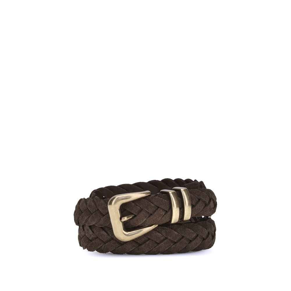 Brunello Cucinelli Brown Calf Leather Bos Taurus Belt