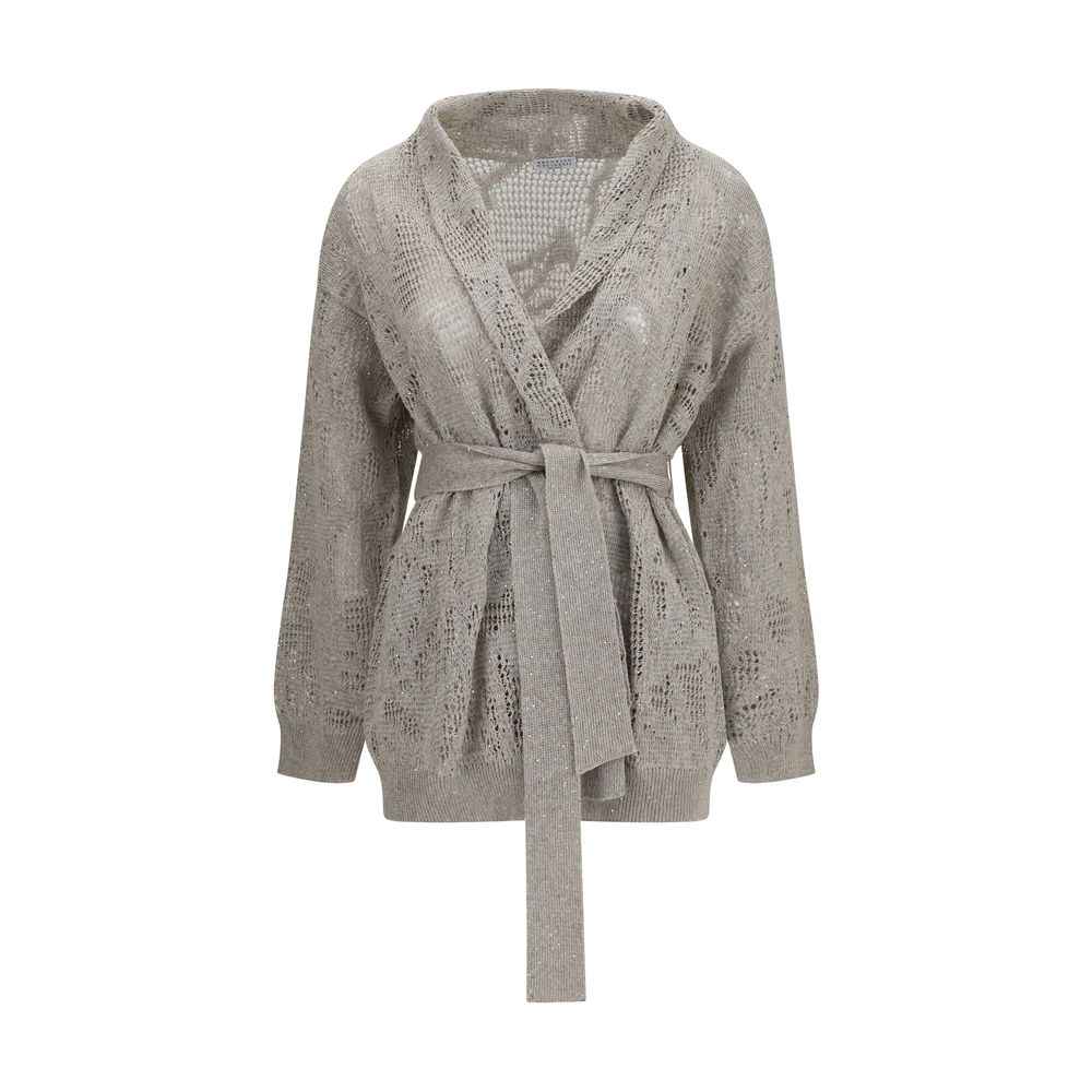 Brunello Cucinelli Beige Linen Cardigan