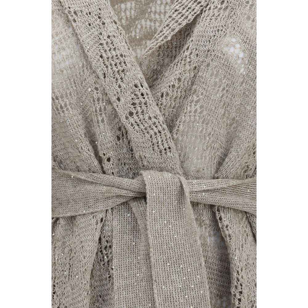 Brunello Cucinelli Beige Linen Cardigan