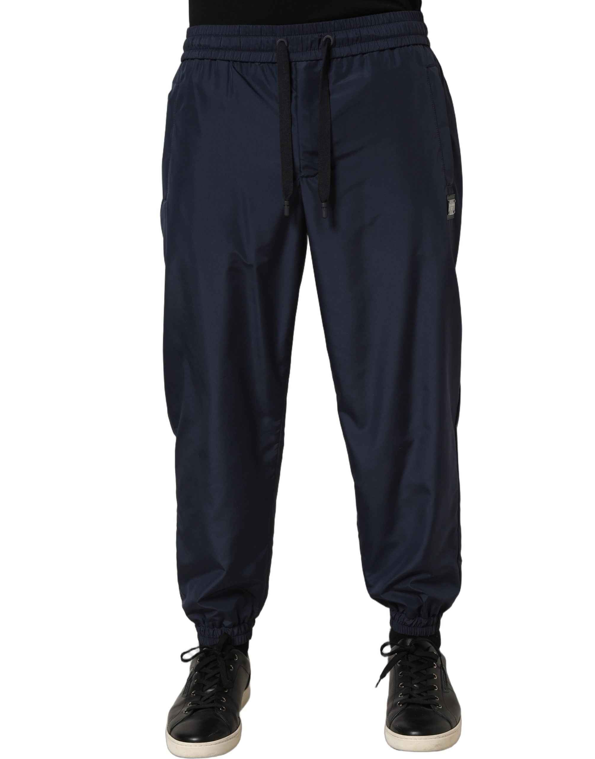 Dolce & Gabbana Dark Blue Polyester Jogger Sweatpants Pants