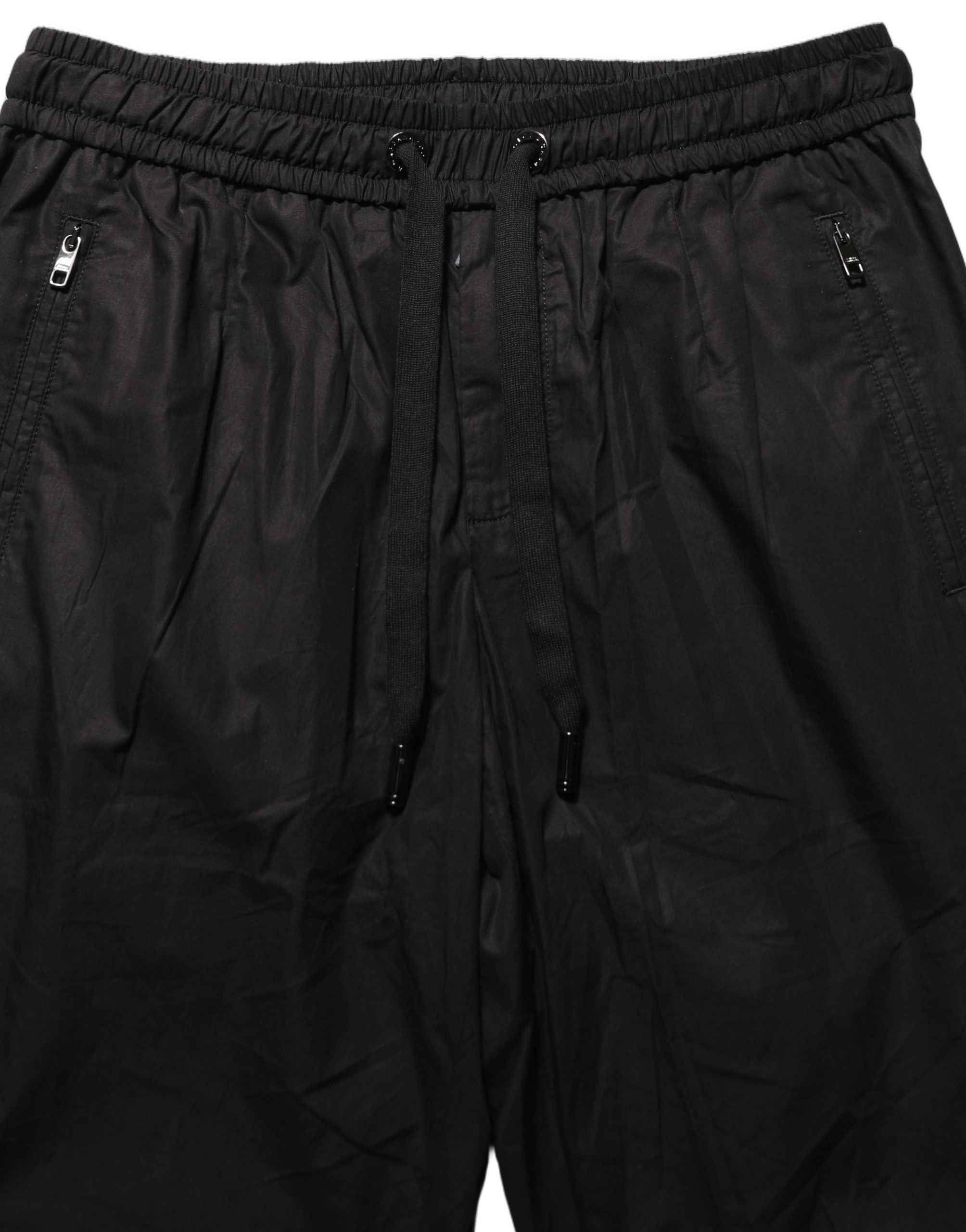Dolce & Gabbana Black Cotton Mid Waist Jogger Sweatpants Pants