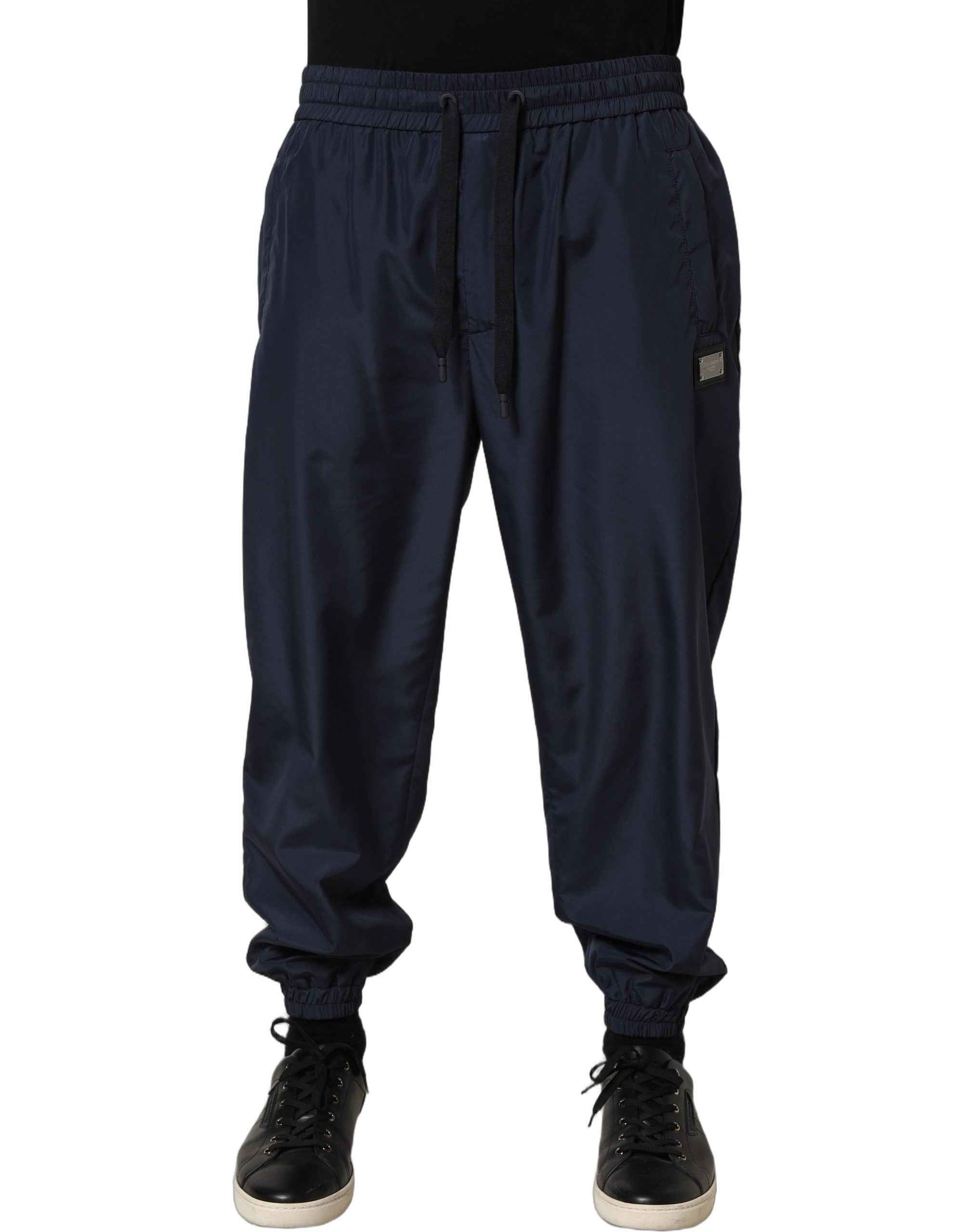 Dolce & Gabbana Dark Blue Polyester Jogger Sweatpants Pants