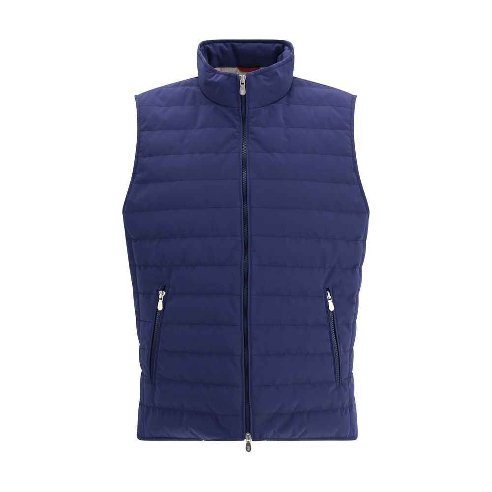 Brunello Cucinelli Blue Polyester Sleeveless Jacket