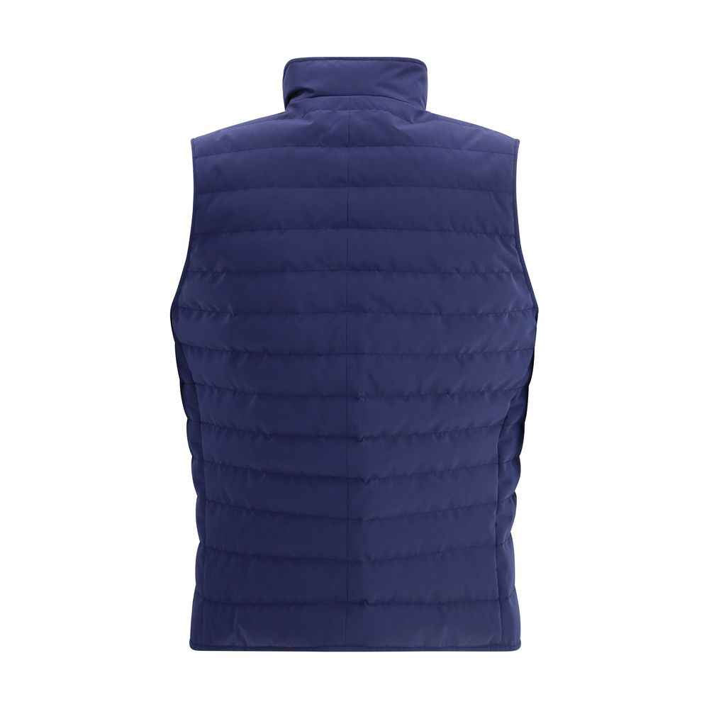 Brunello Cucinelli Blue Polyester Sleeveless Jacket