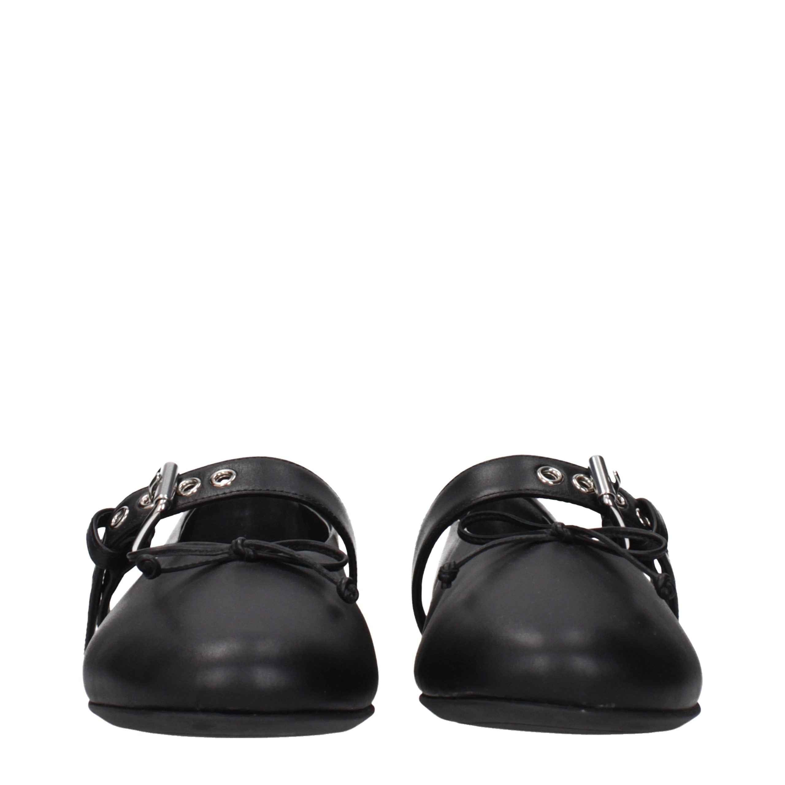 Miu Miu Black Leather Ballet Flats