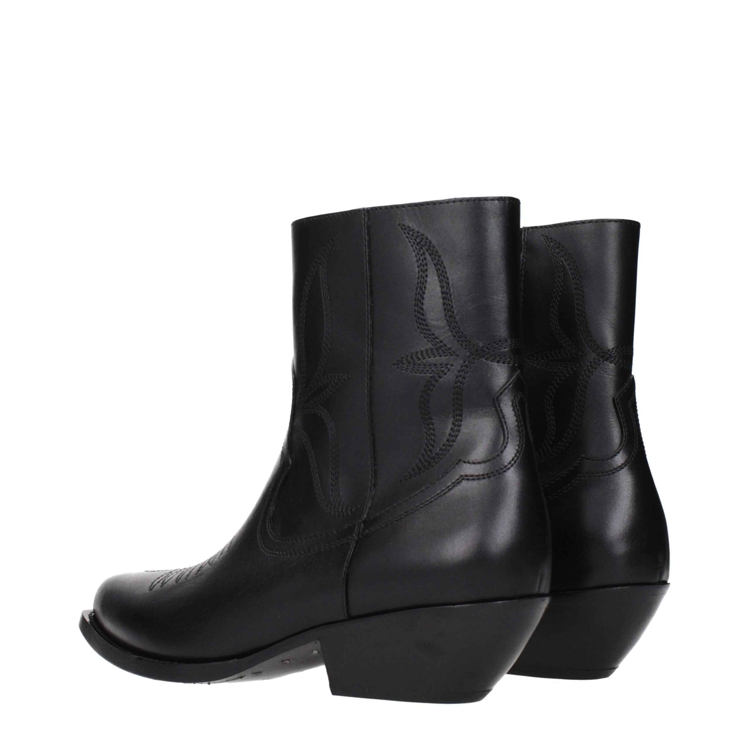 Celine Black Leather Ankle Boots