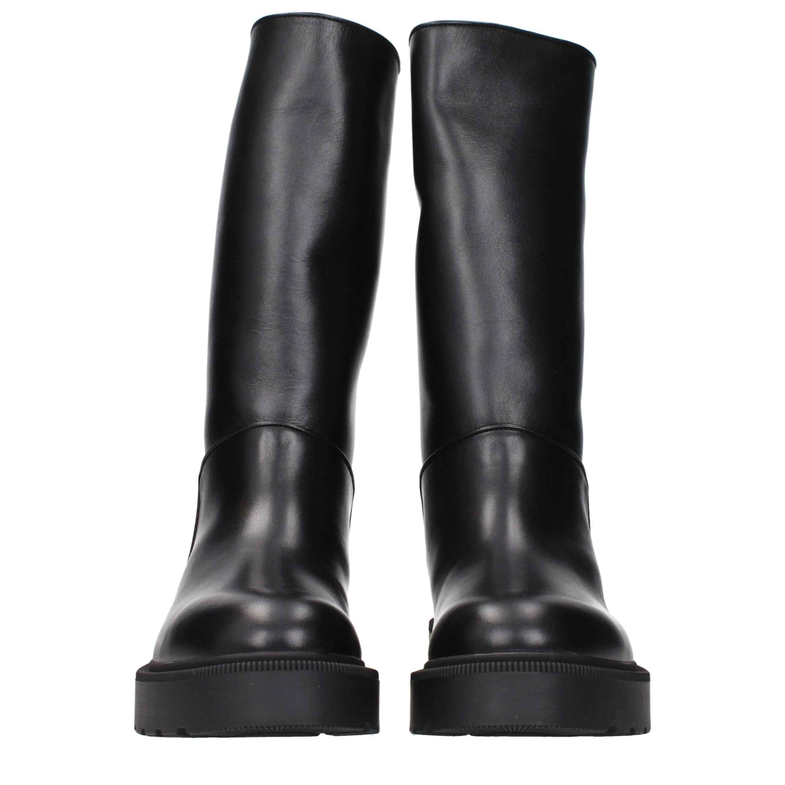 The Row Black Leather Boots