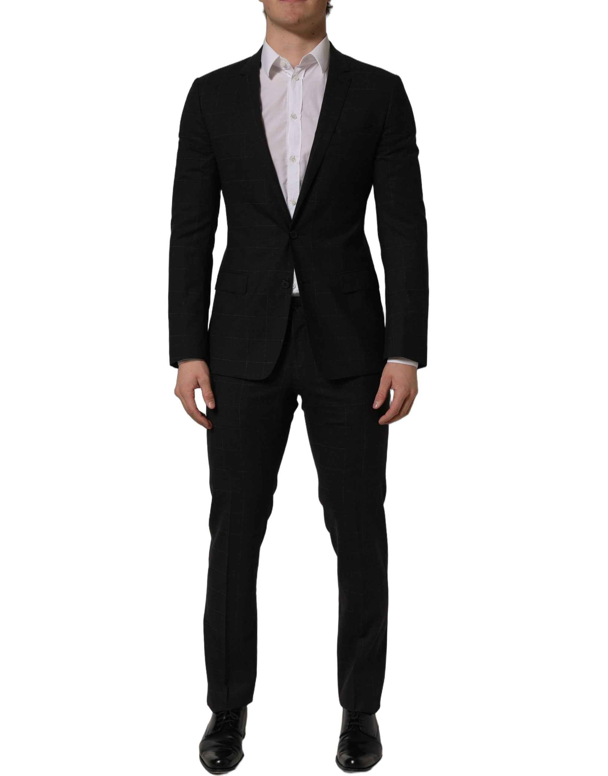 Dolce & Gabbana Black Wool Slim Fit Formal 2 Piece Men Suit
