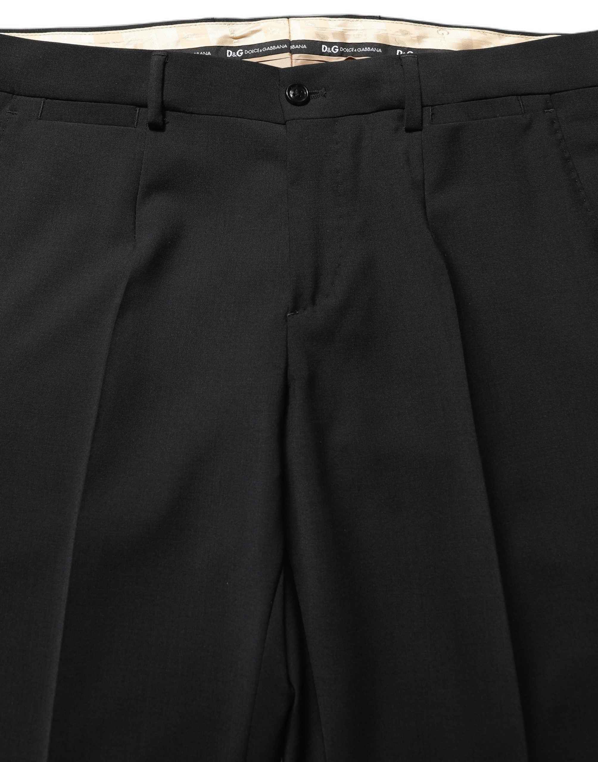 Dolce & Gabbana Black Wool Slim Fit Formal 2 Piece Men Suit