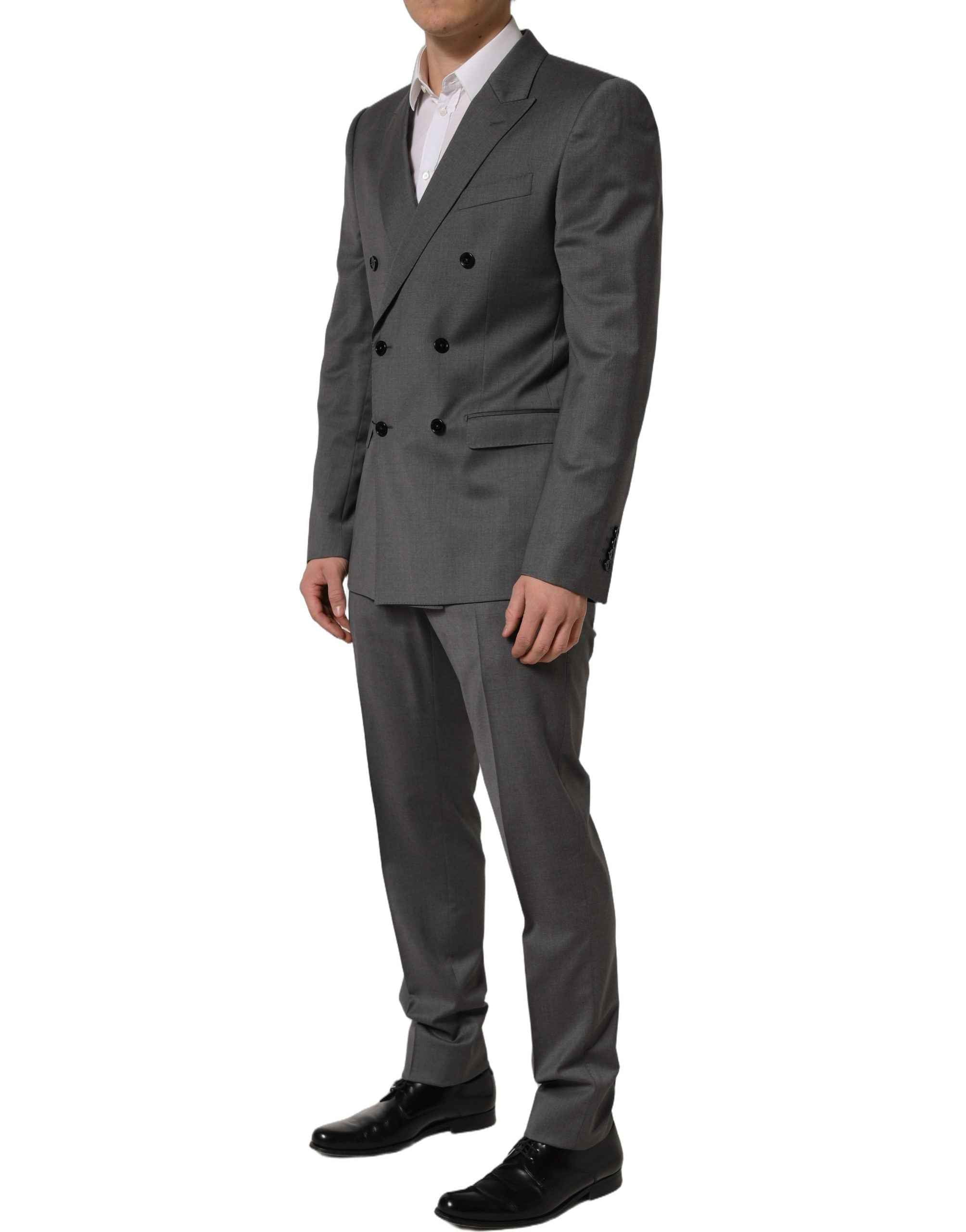 Dolce & Gabbana Gray MARTINI Slim Fit Formal 2Piece Men Suit
