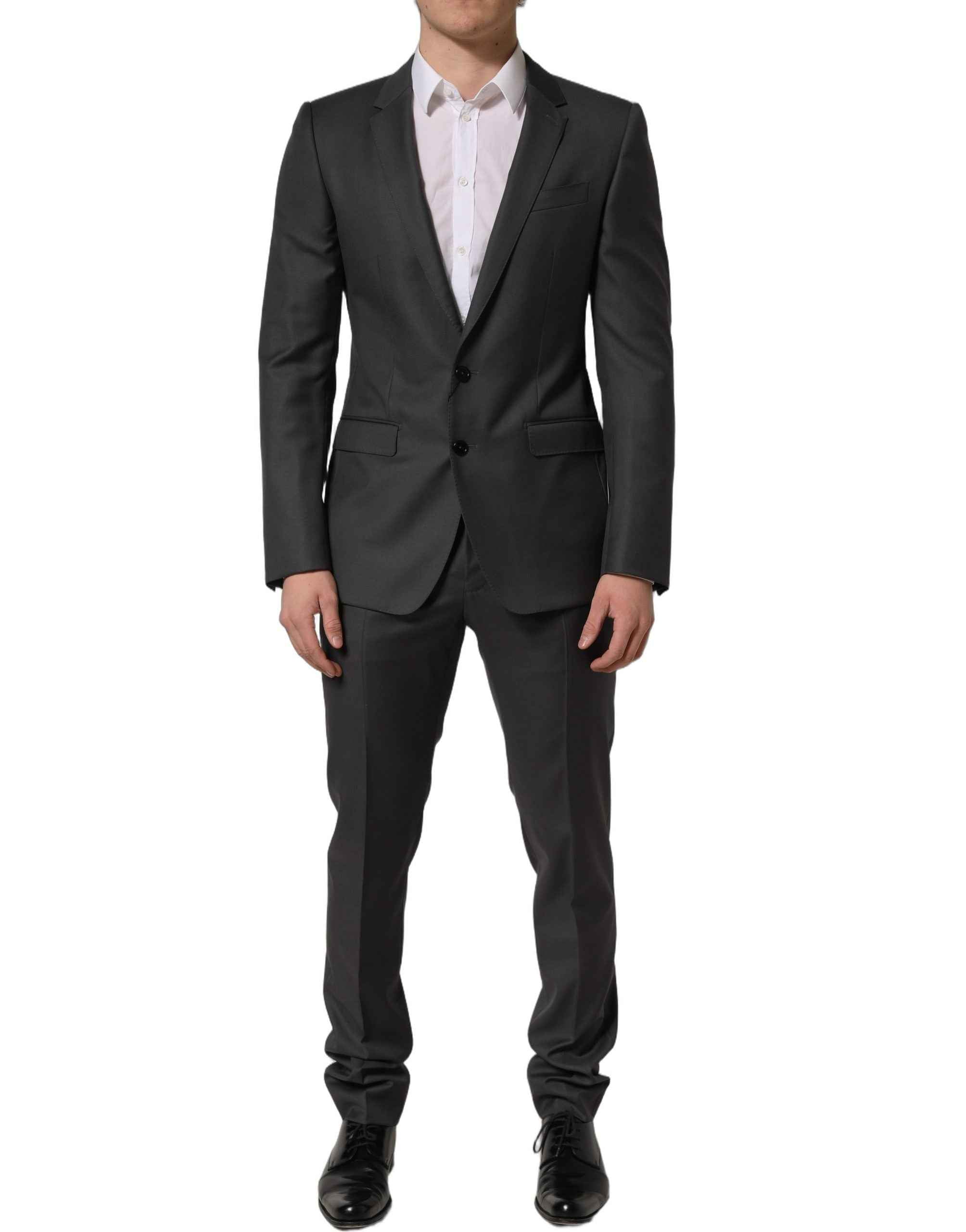 Dolce & Gabbana Gray MARTINI Slim Fit Formal 2Piece Men Suit