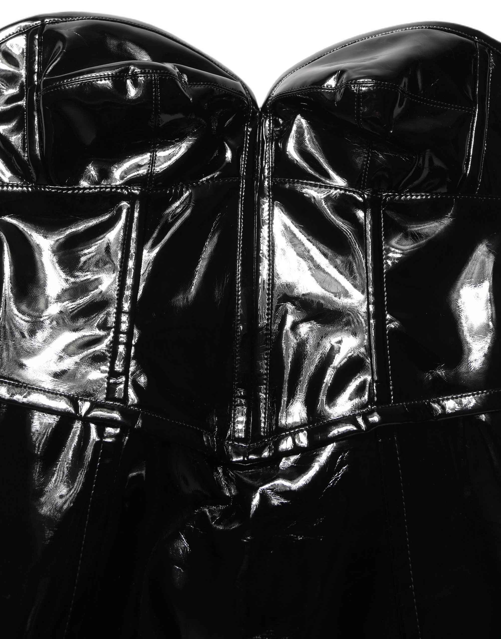 Dolce & Gabbana Black Patent Leather Corset Style Mini Dress